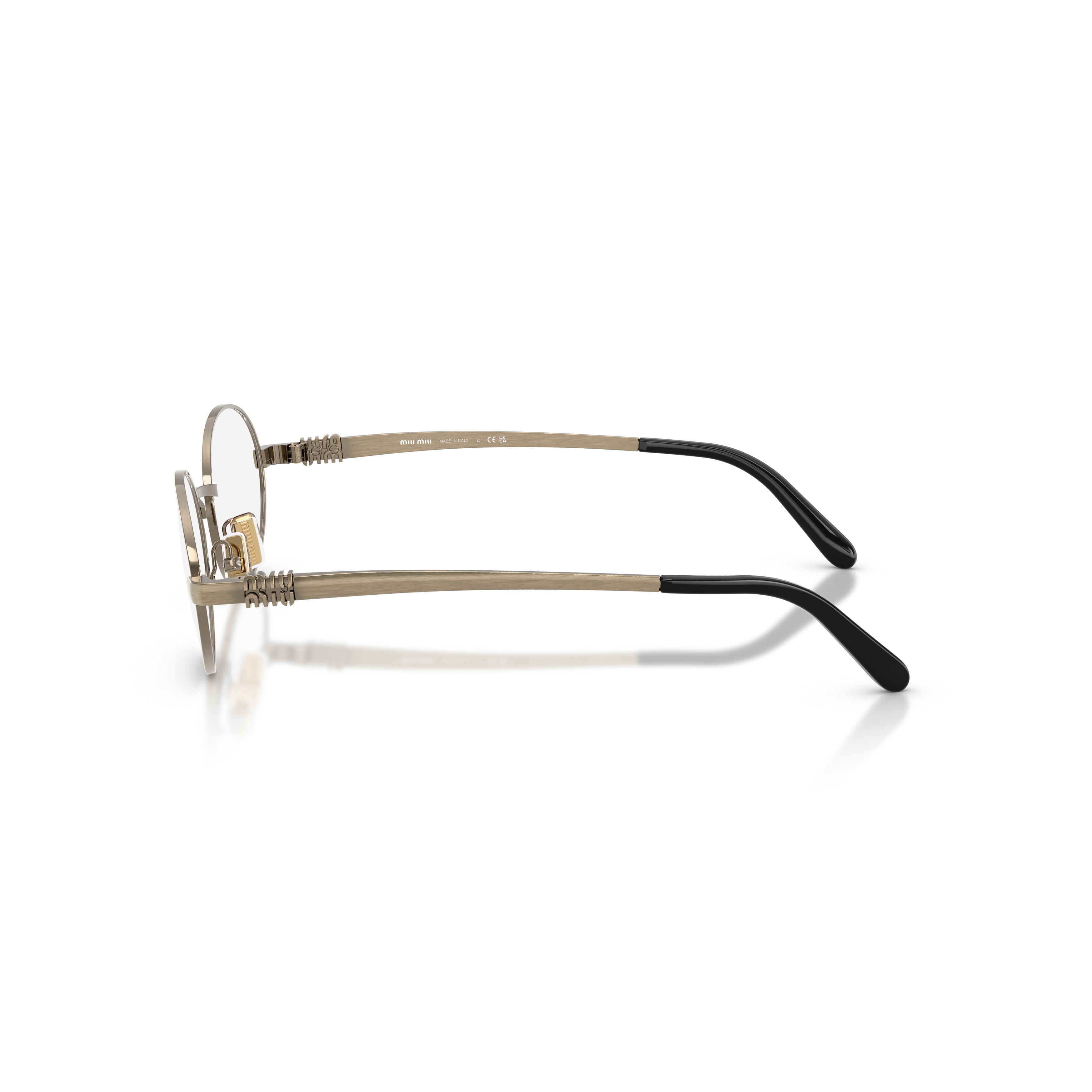 0mu 50zv Oval Gold Metal Frame Eyeglasses