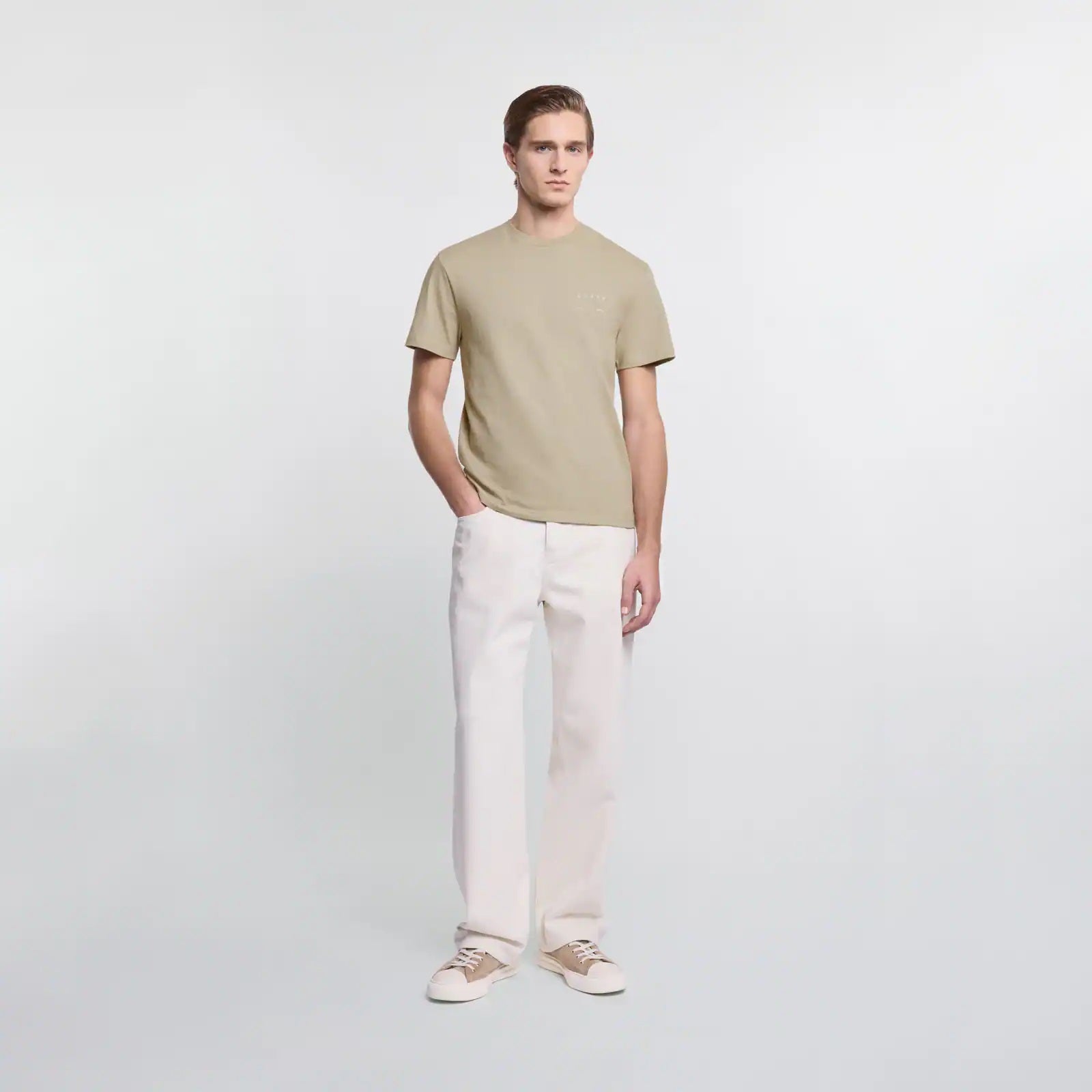 Ecru T-Shirt With Regular Fit