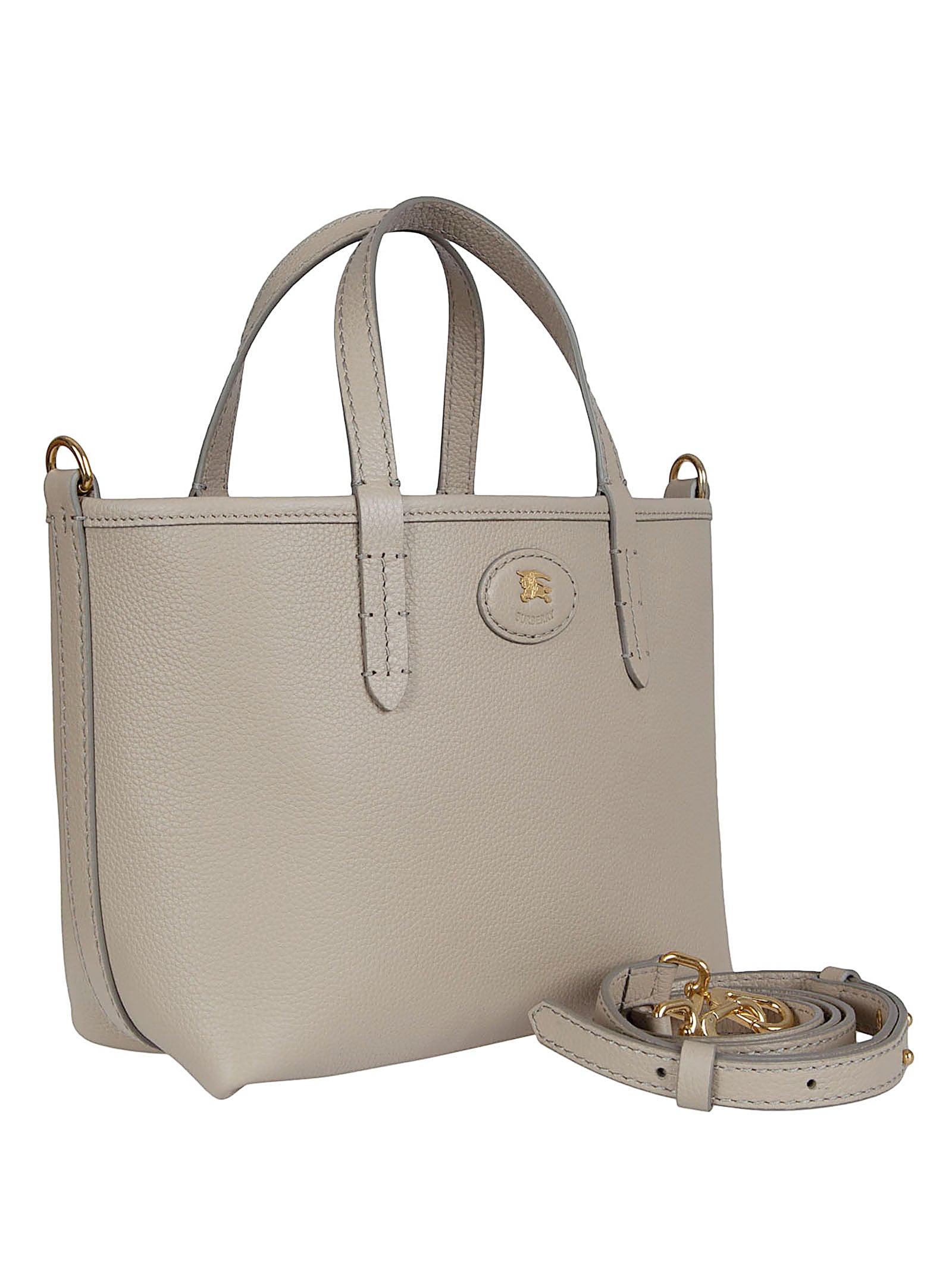 Reversible Handheld Bag in Textured Calf Grain Leather