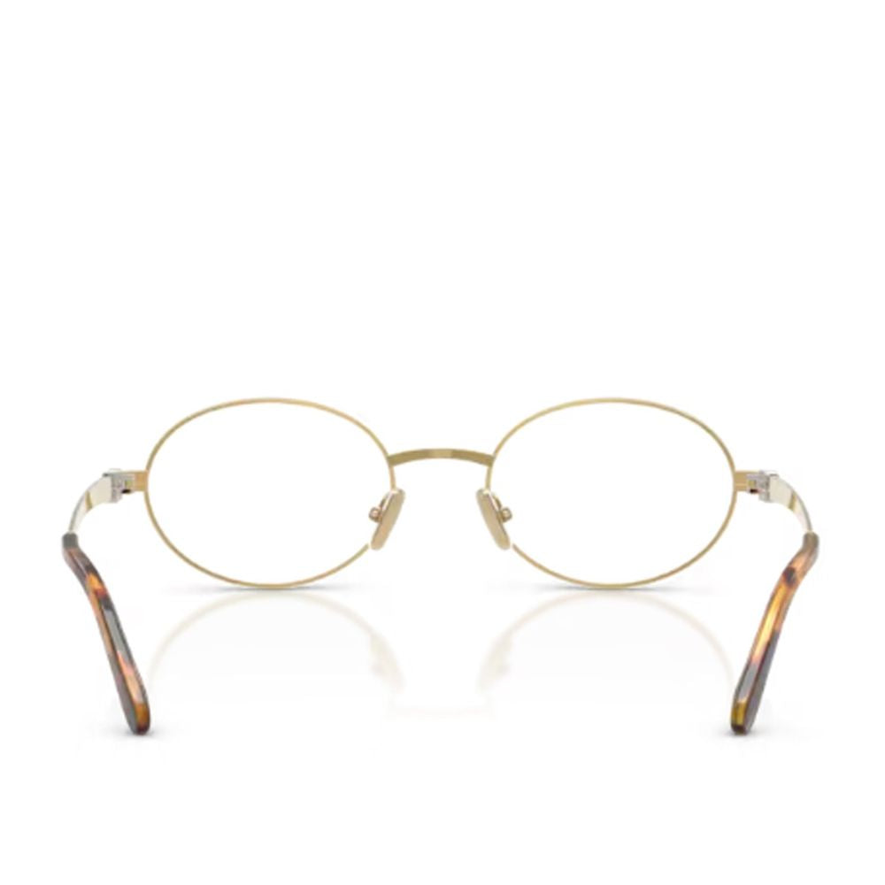 Ovale Gold-Toned Metal Sunglasses with Tortoiseshell Temple Tips