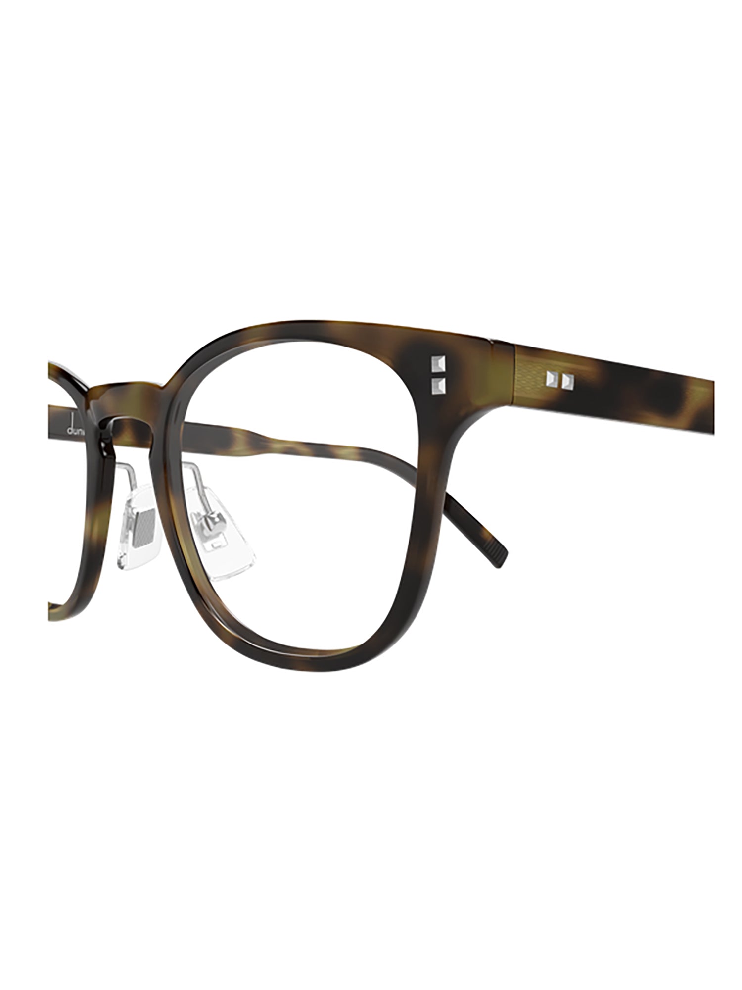 Rectangular Tortoiseshell Sunglasses With Metallic Accents