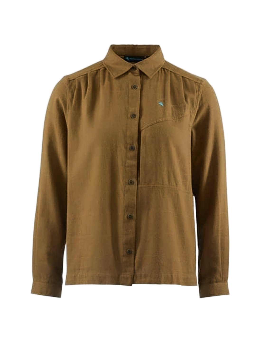 Long-Sleeved Brown Shirt With Button-Down Front And Relaxed Fit