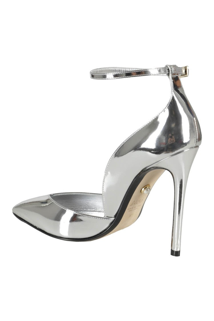 Pointed Toe Metallic Leather Pumps