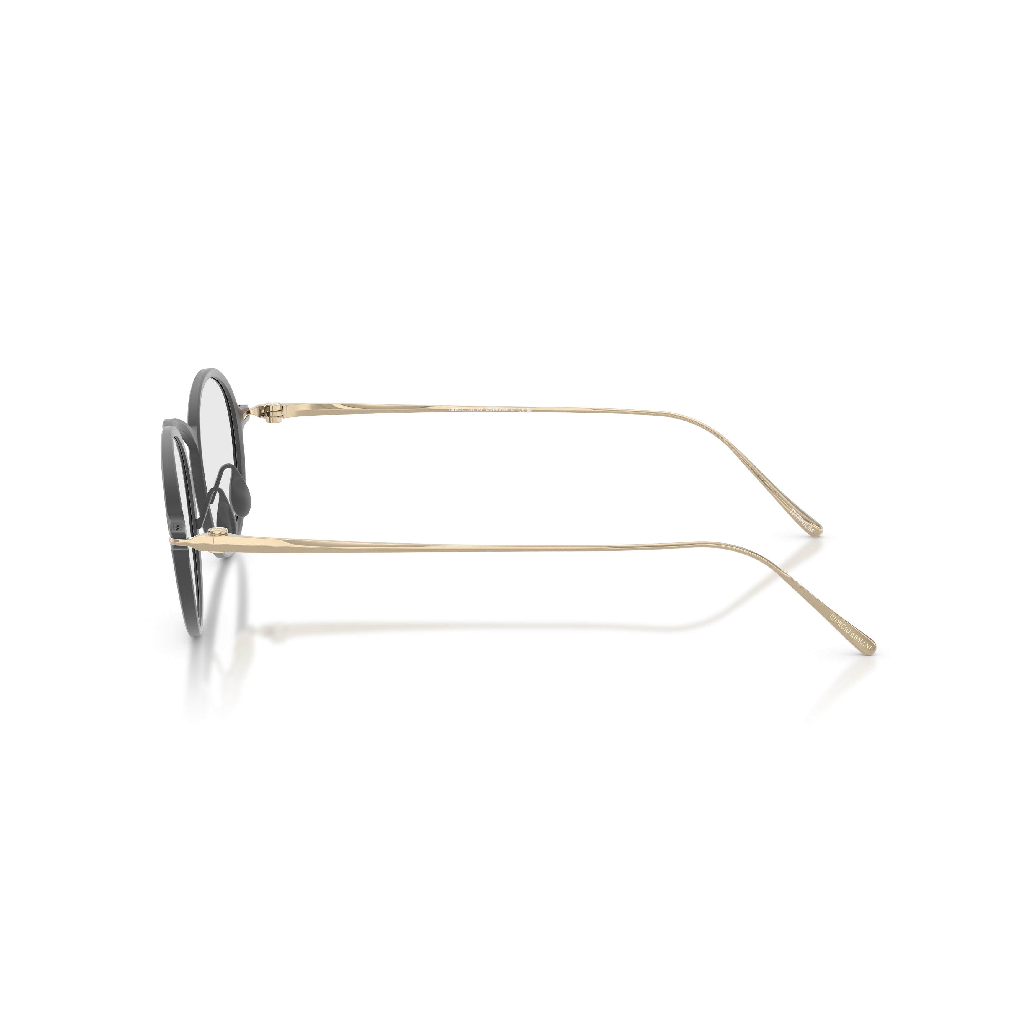 0ar5159t Round Black Eyeglasses with Gold Metal Temples