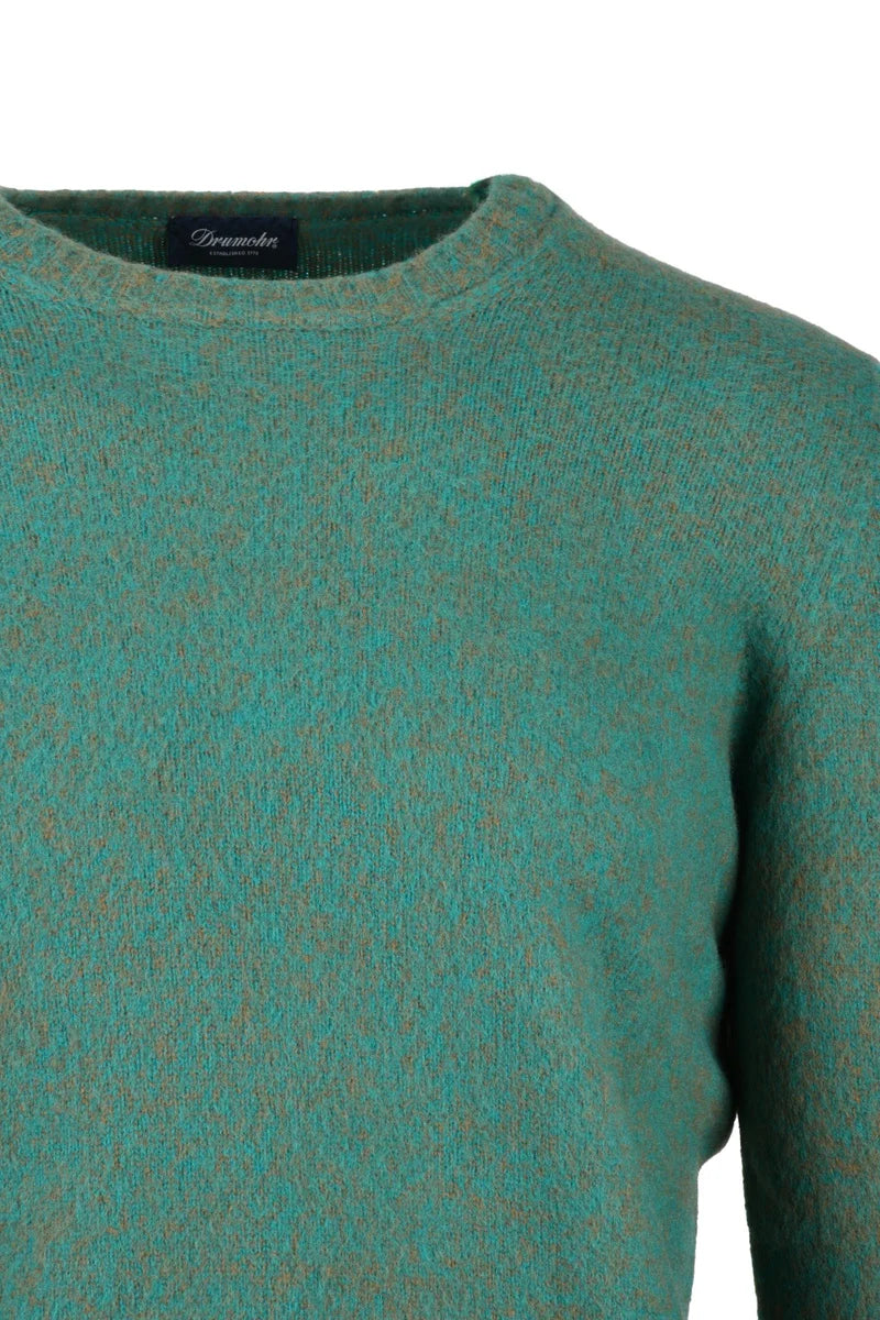 Crew Neck Wool Sweater - Green