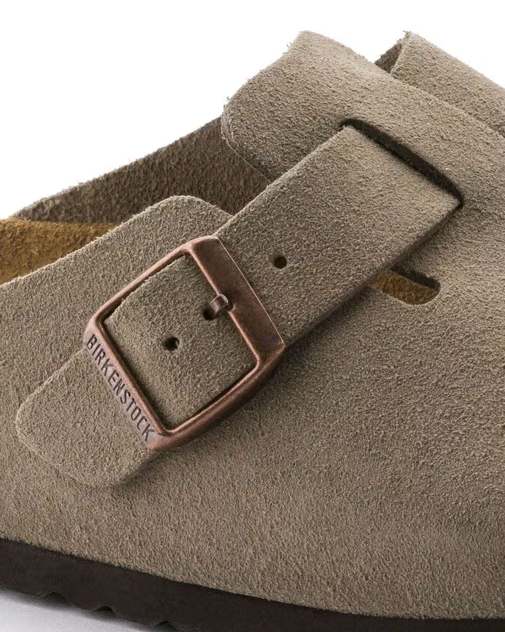 Boston Taupe Suede Leather Mules