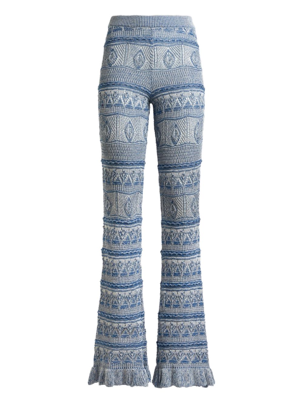 Blue Fit-And-Flare Trousers