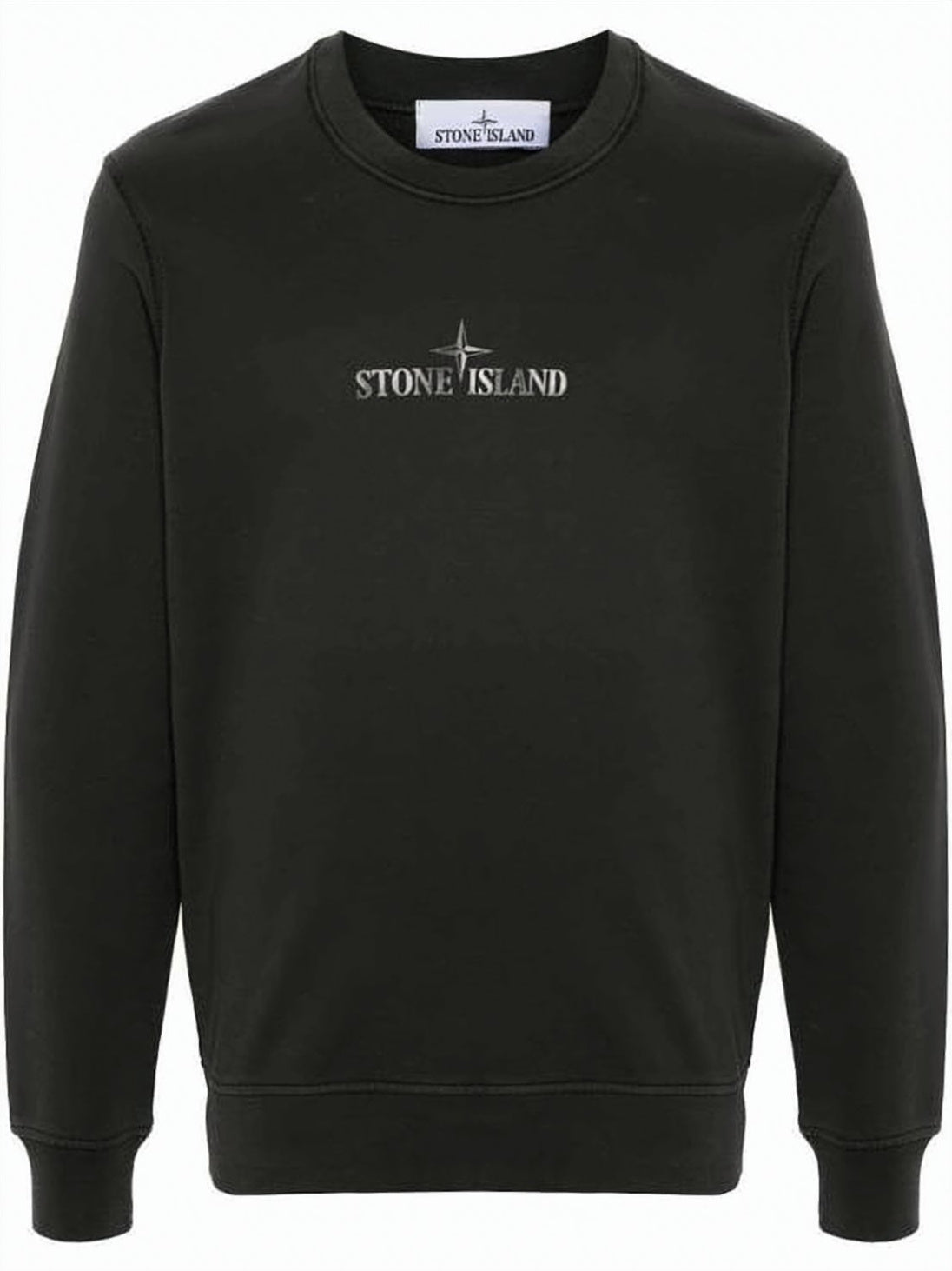 Long-Sleeve Black Sweatshirt with Centered Logo