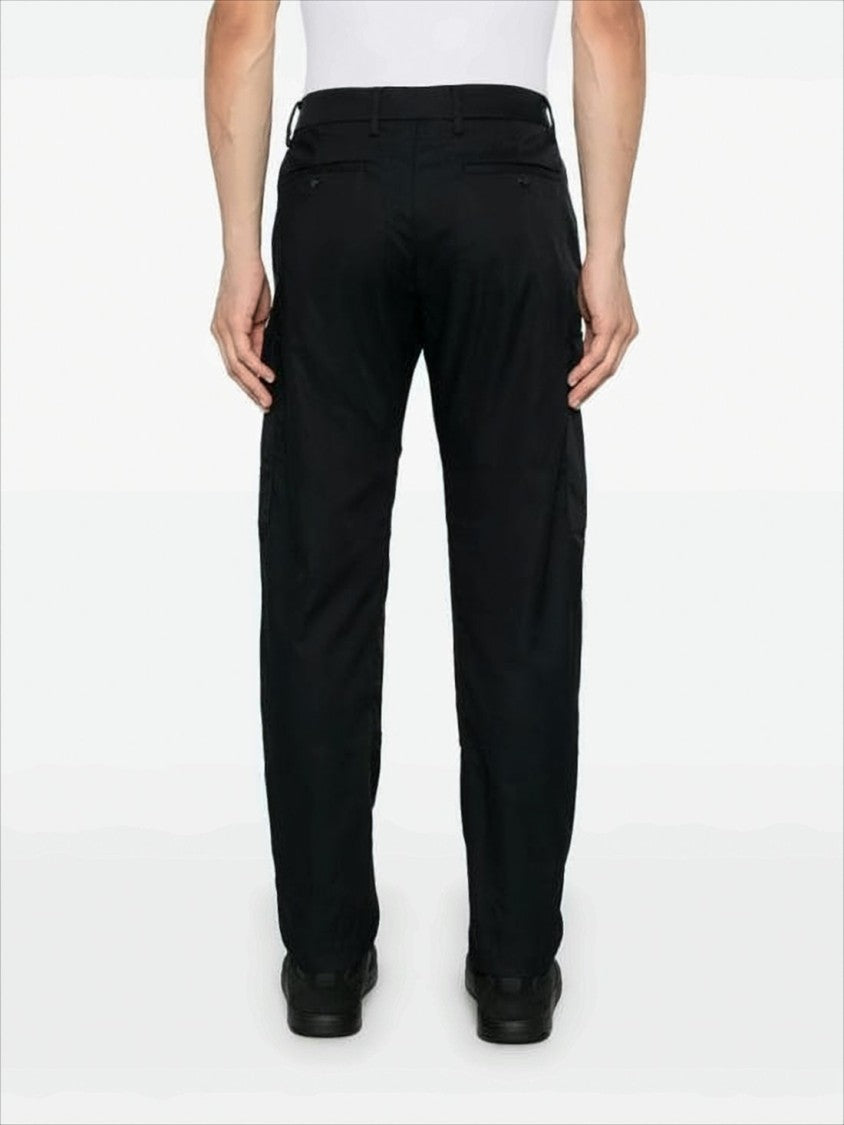 Straight Pants With Cargo Pockets And Smooth Finish
