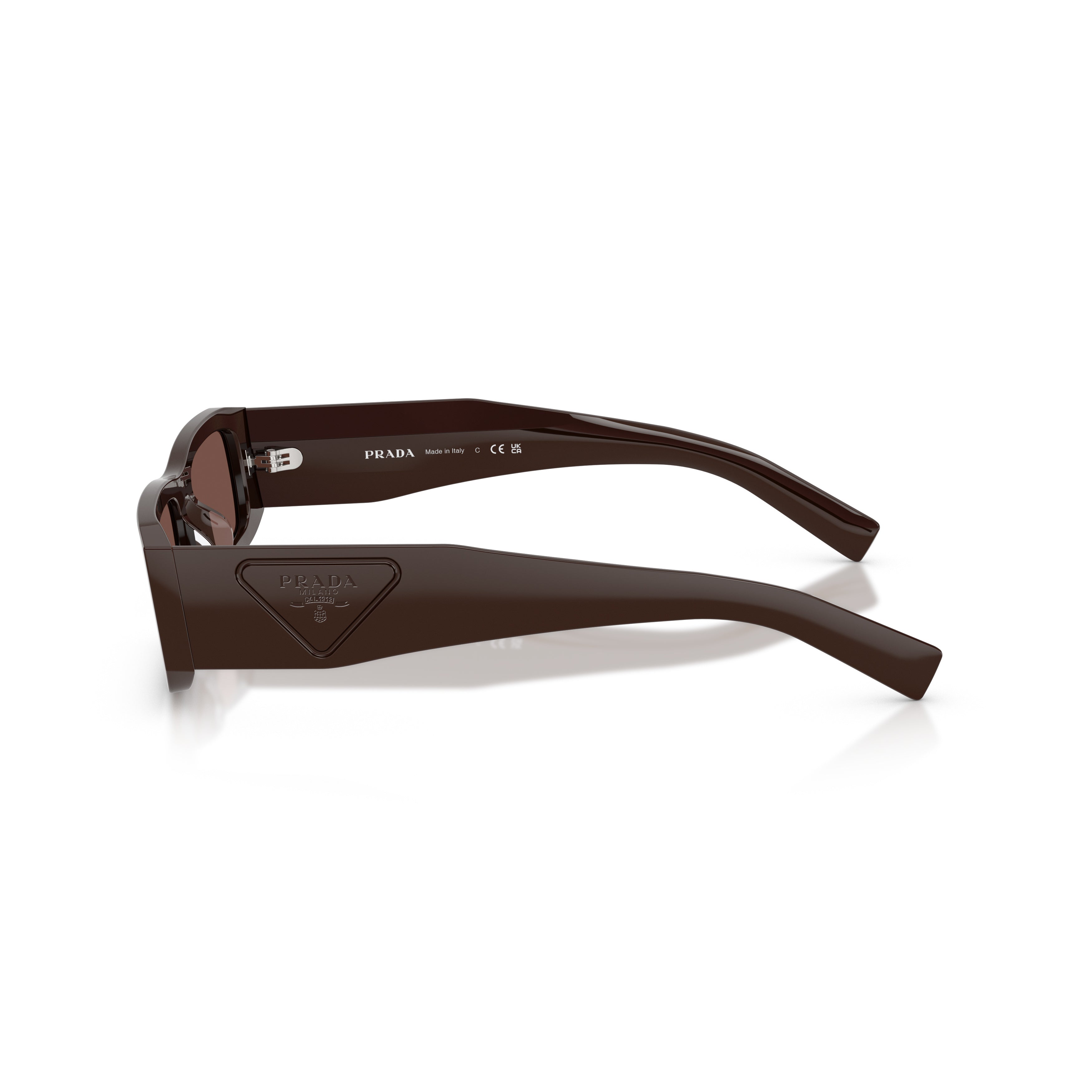 0pr D09sd Rectangular Brown Acetate Sunglasses