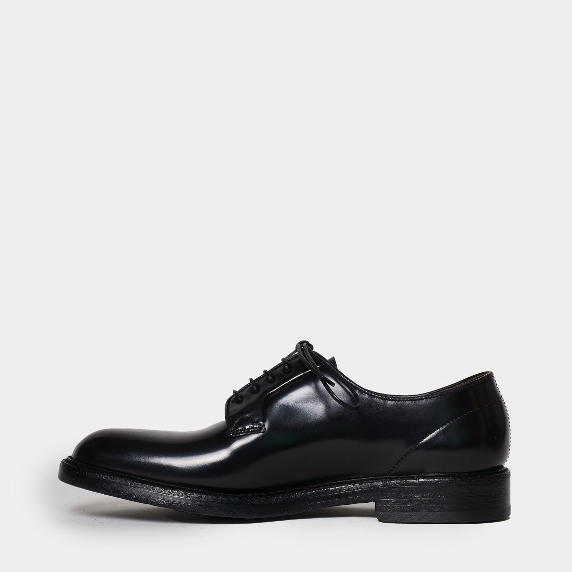 Black Brushed Derby Tied Shoe