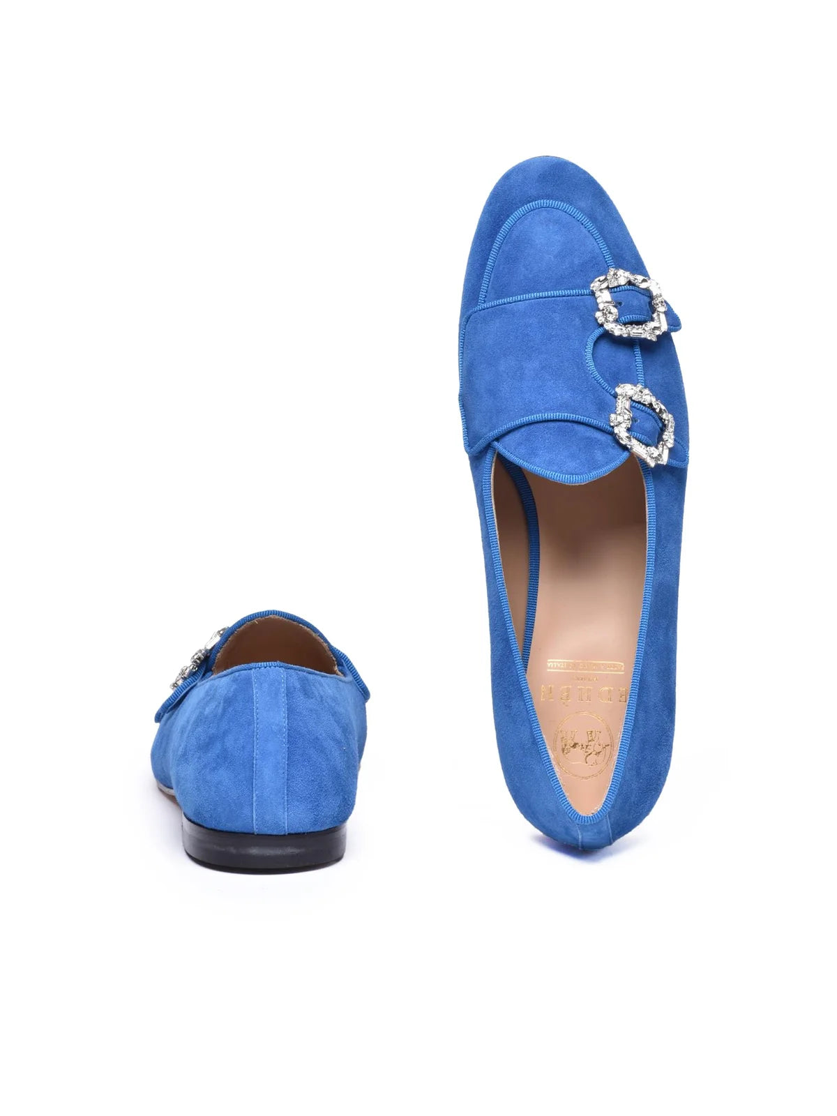Blue Suede Leather Women's Loafers