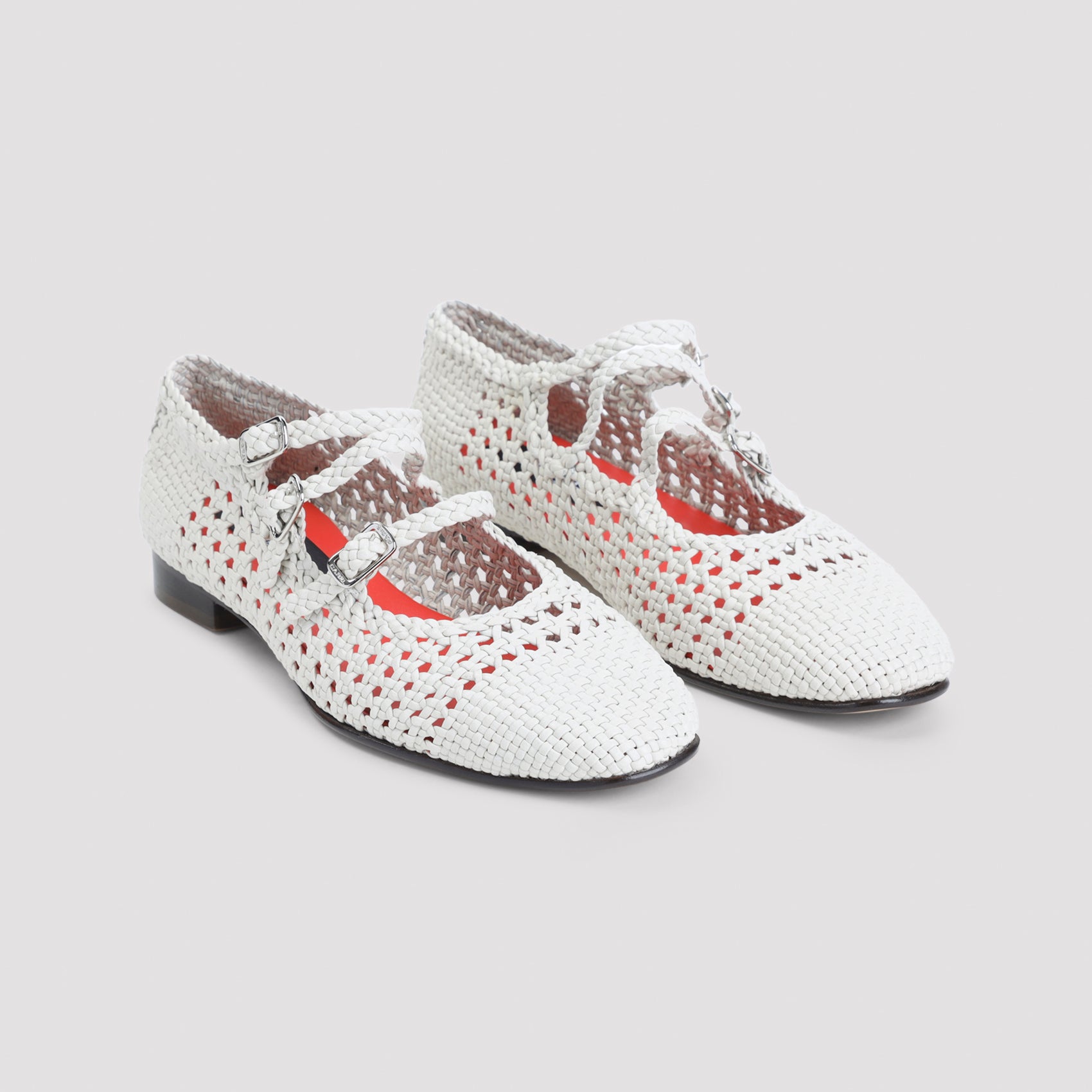 Woven Leather Ballerinas