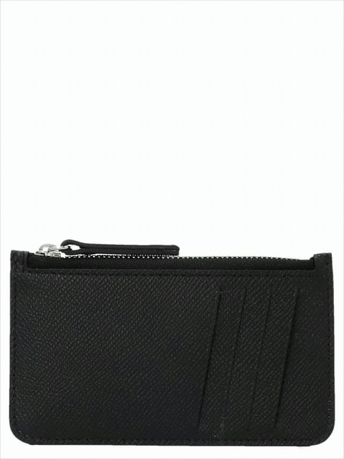 Textured Cowhide Leather Cardholder with Zip Compartment