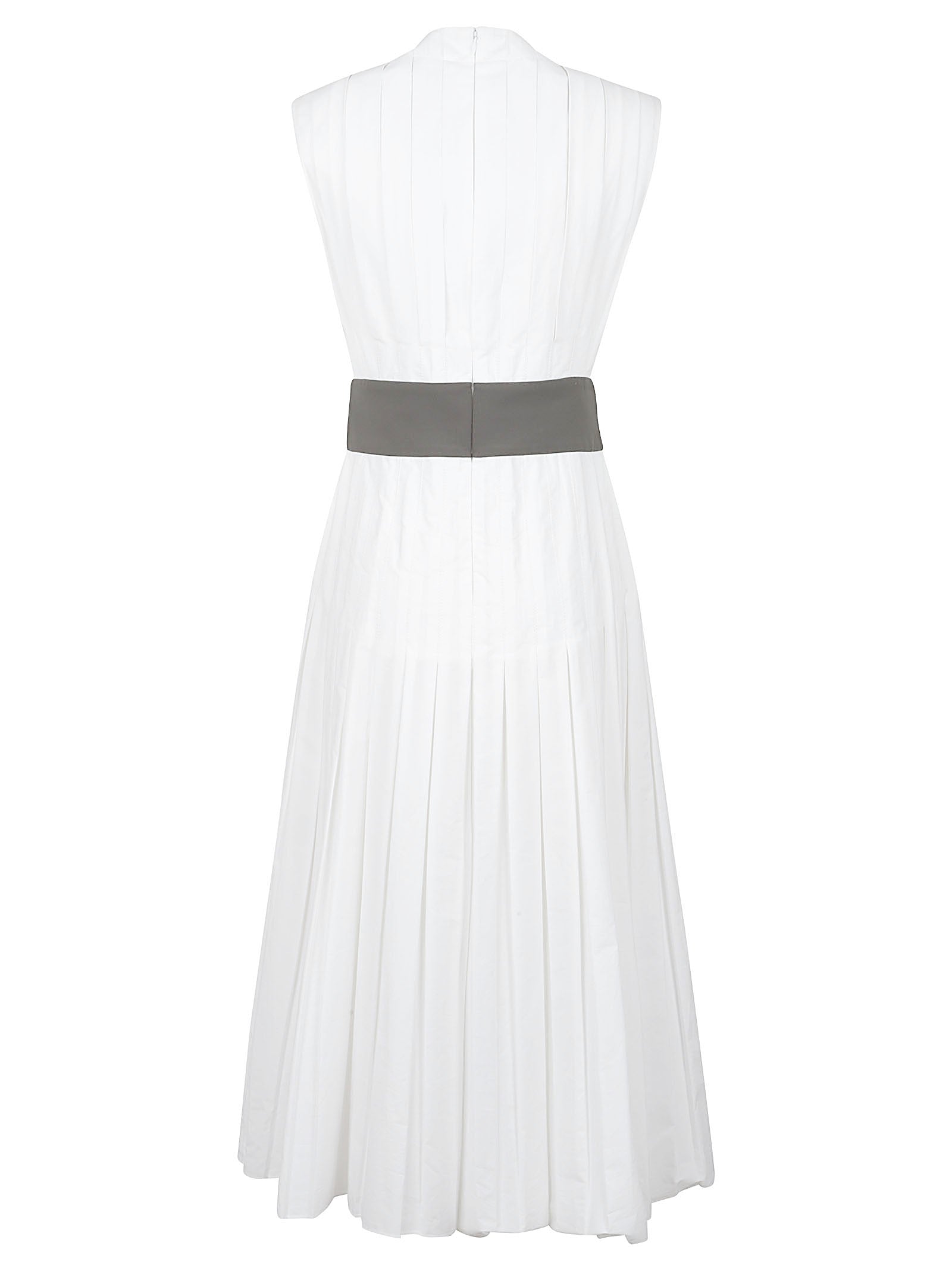 Midi Dress With Vertical Pleats