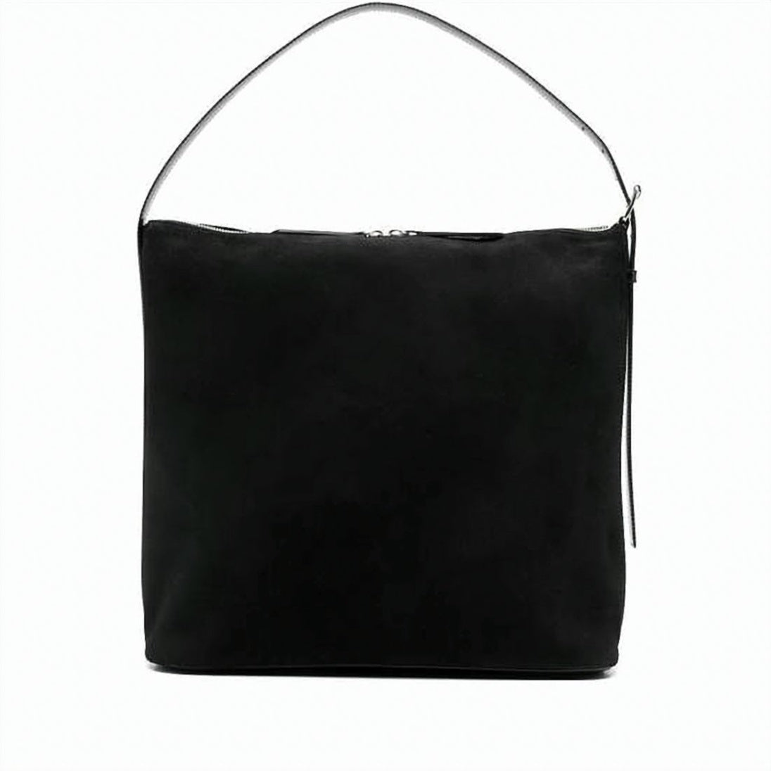 Suede Leather Tote Bag with Minimalist Design and Zip Closure