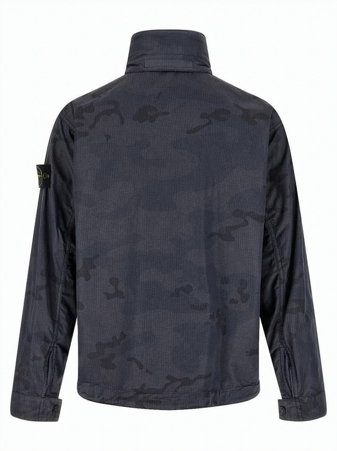 Utility-Enhanced High Collar Jacket with Ripstop Texture