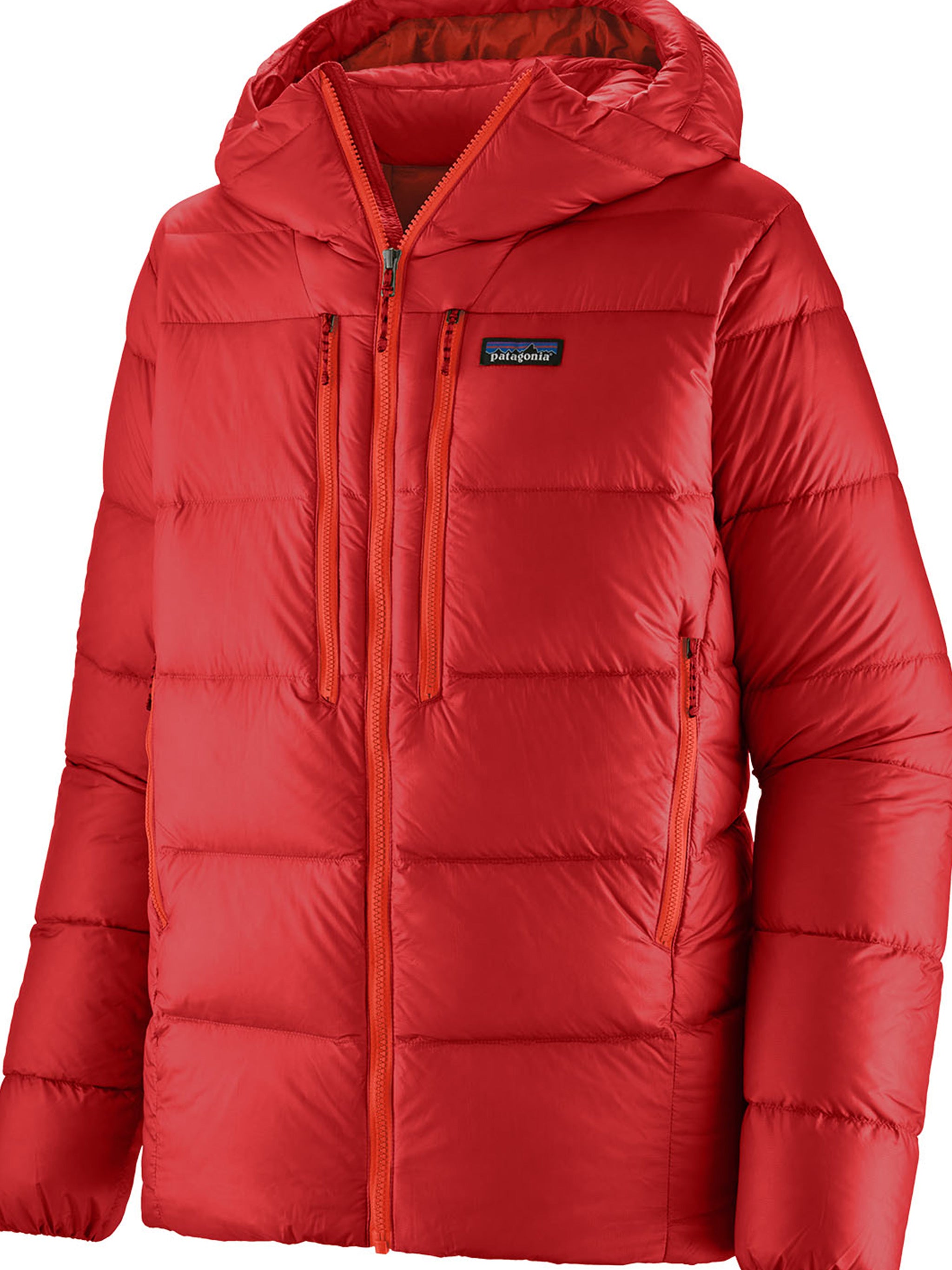 Red Fitz Roy Down Hoody Polyester Jacket
