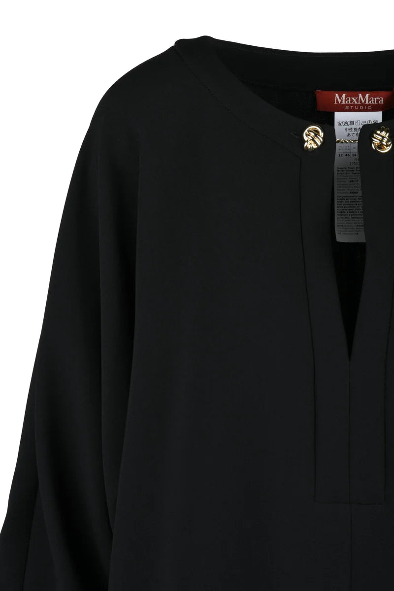 Asti Tunic Dress Batwing Sleeves - Black