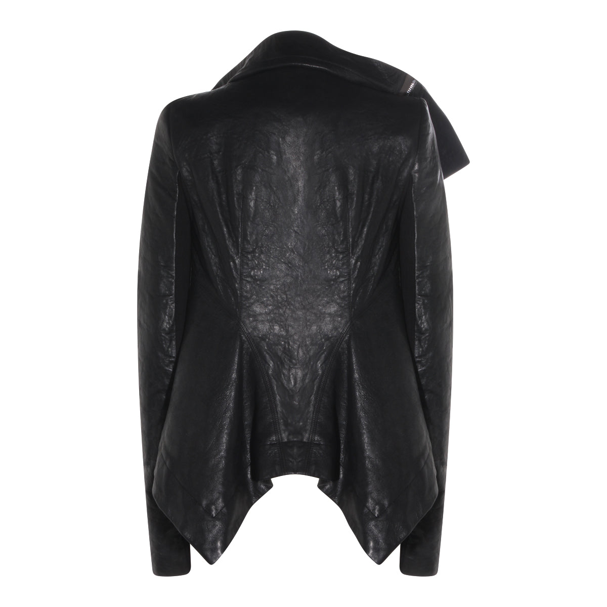 Asymmetrical Black Leather Jacket