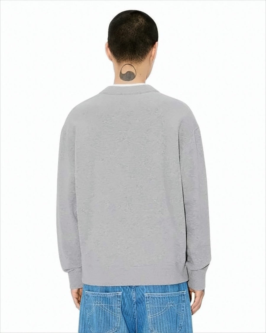 Heather Grey Long-Sleeve Sweatshirt with Tiger Graphic