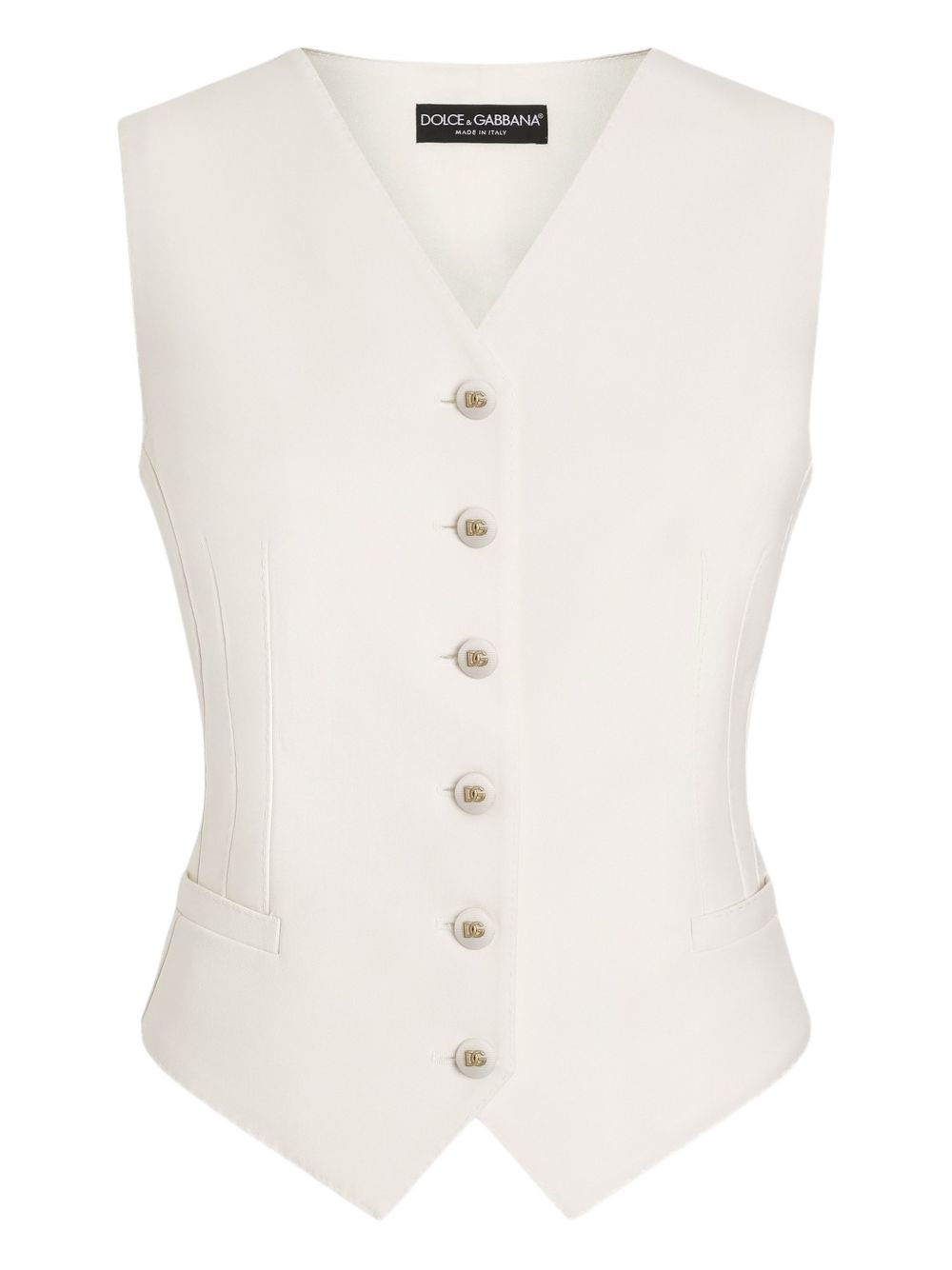 Sleeveless Tailored Jacket With V-Neckline
