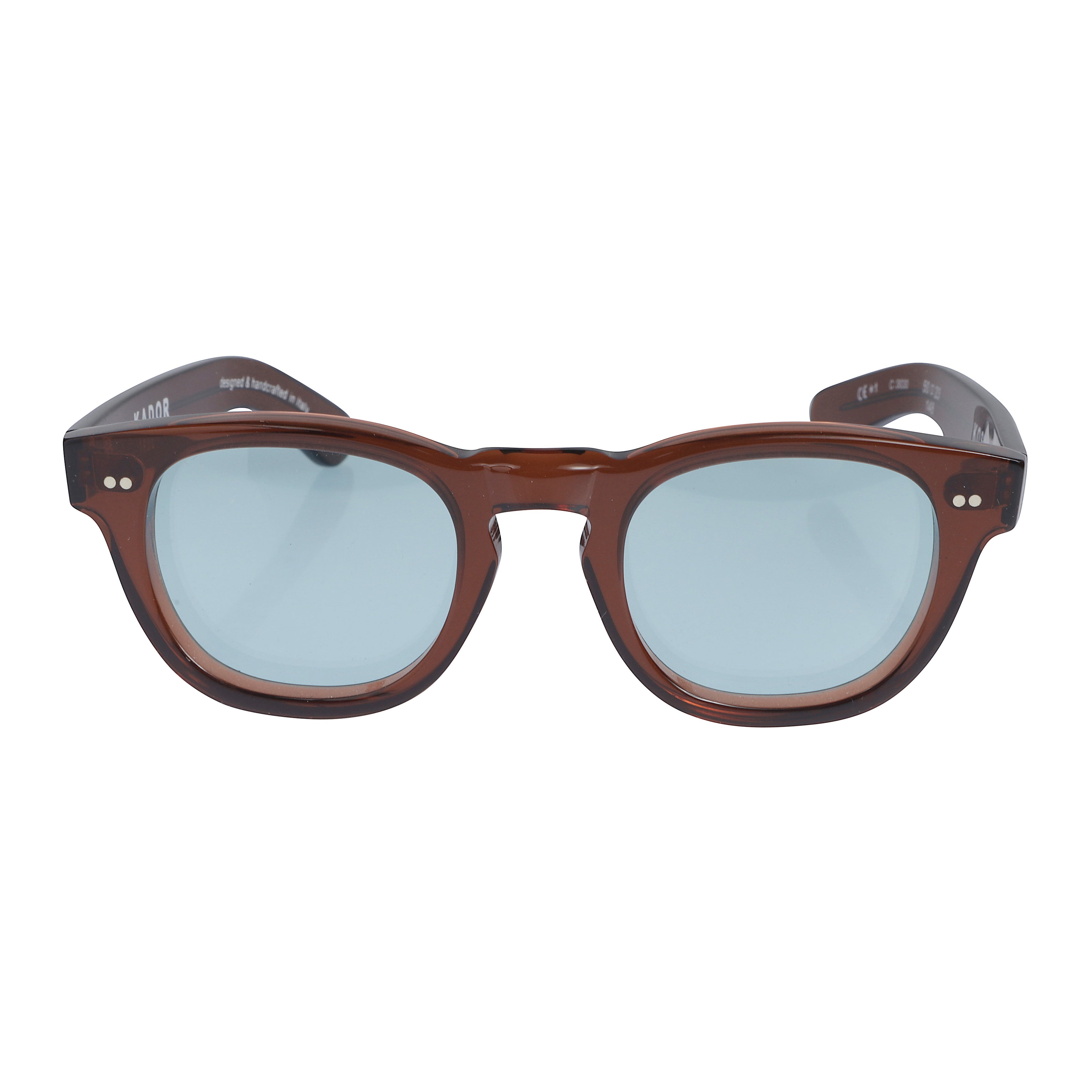 Kosmo/N Translucent Brown Sunglasses with Light Blue Tinted Lenses
