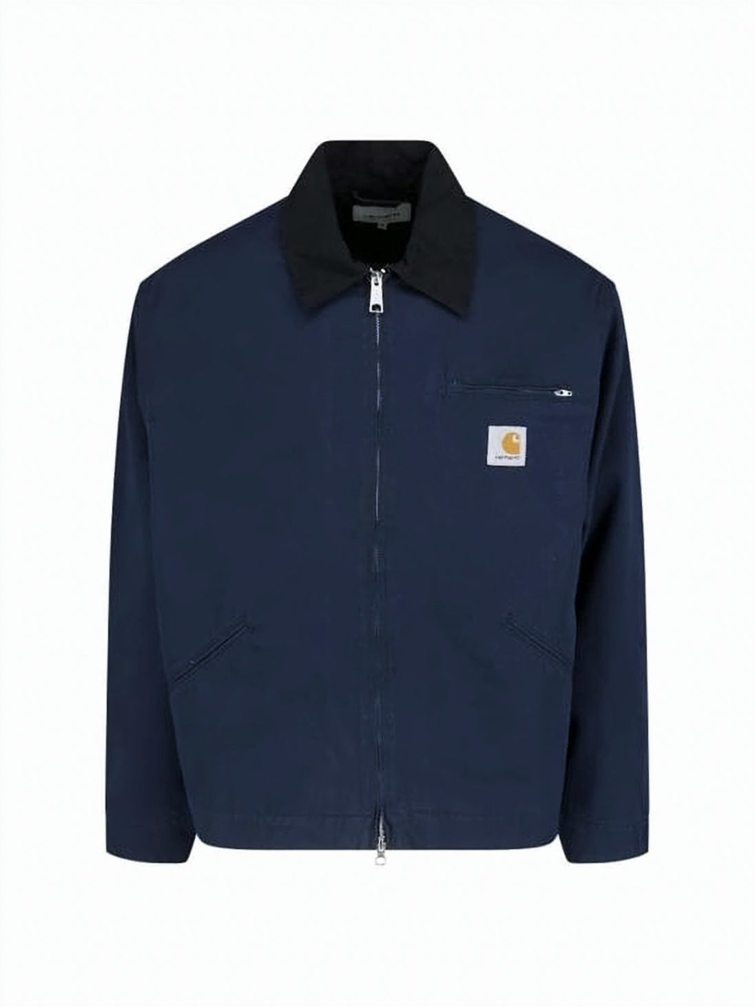 Cropped Boxy Blue Jacket with Contrasting Collar