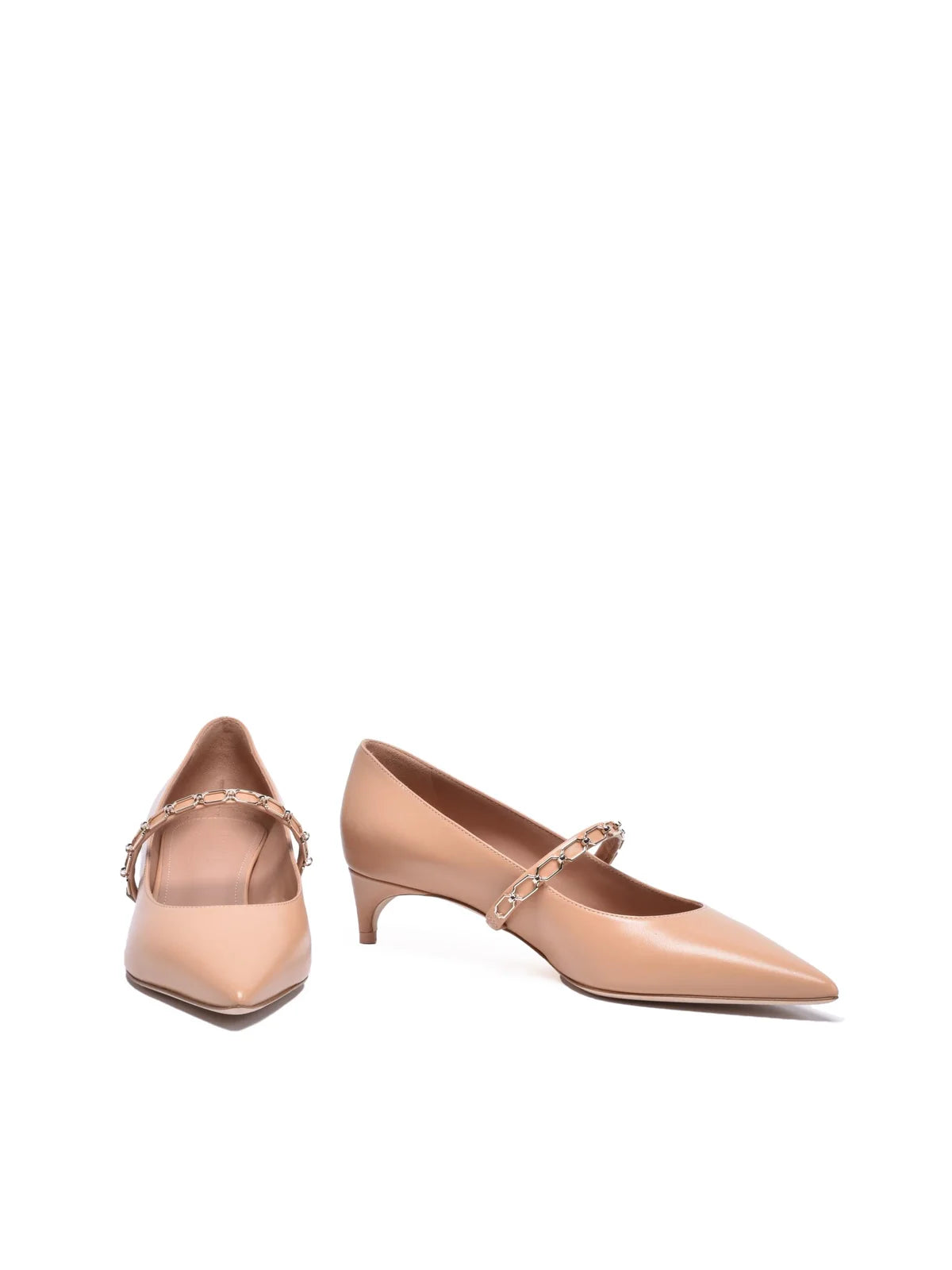 Beige Leather Women's Pumps