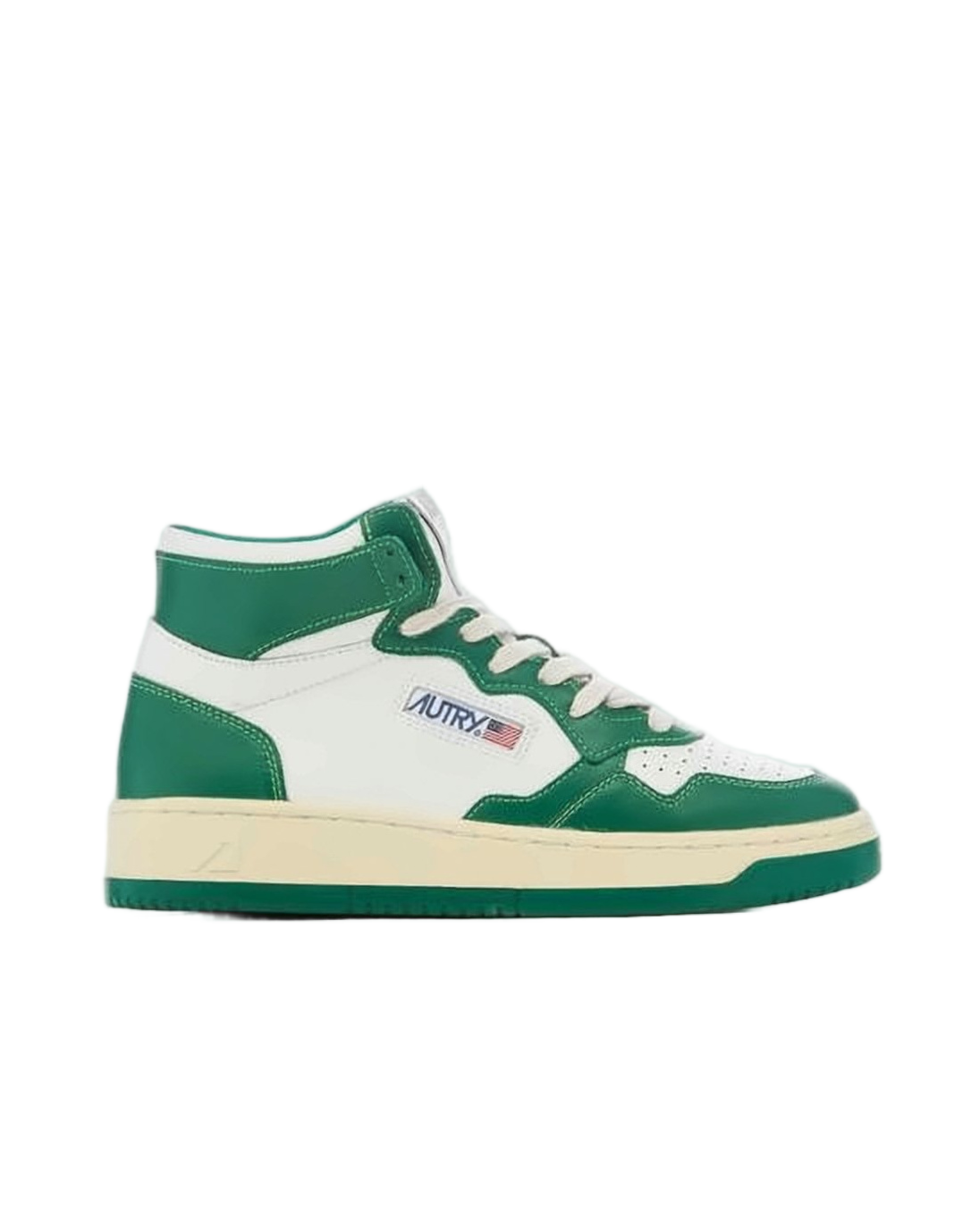 Mid-Top Sneakers with Smooth Leather Panels