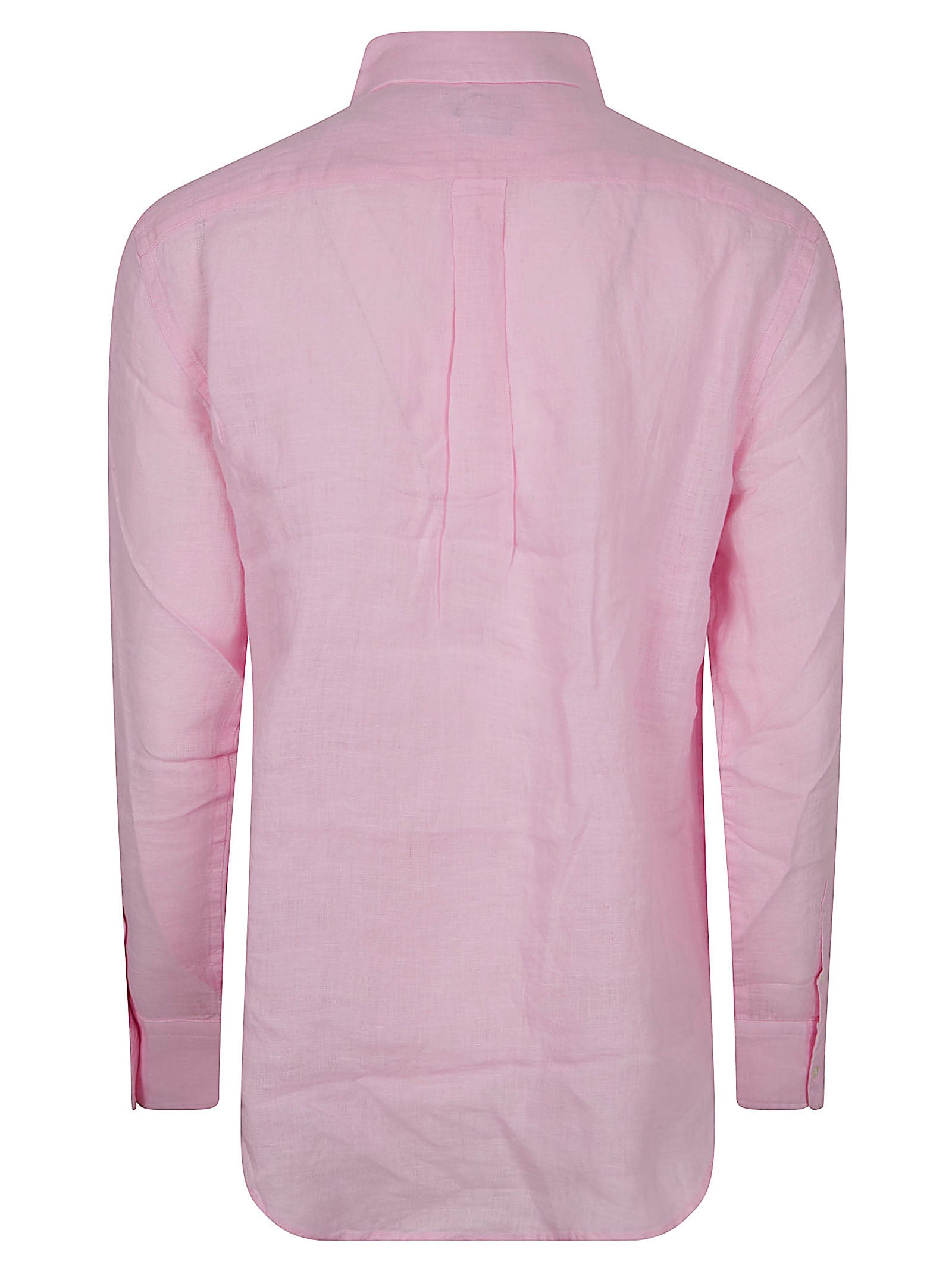 Button-Down Linen Shirt with Subtle Logo Detail