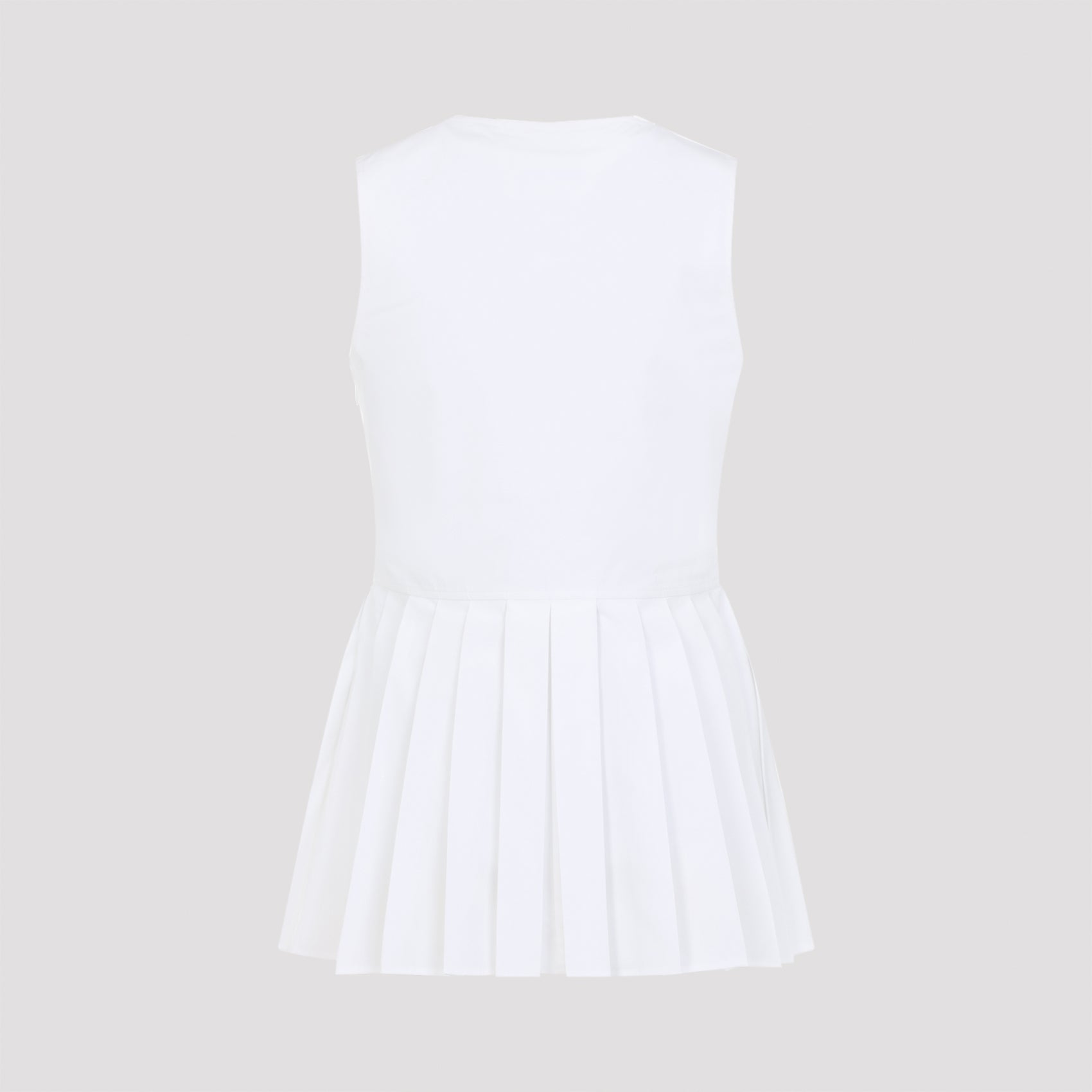 Structured Sleeveless Top With Deep V-Neckline