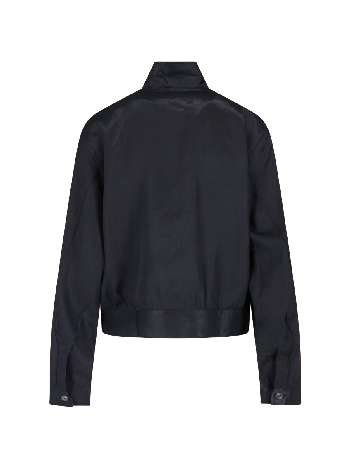 Black High Collar Cropped Jacket
