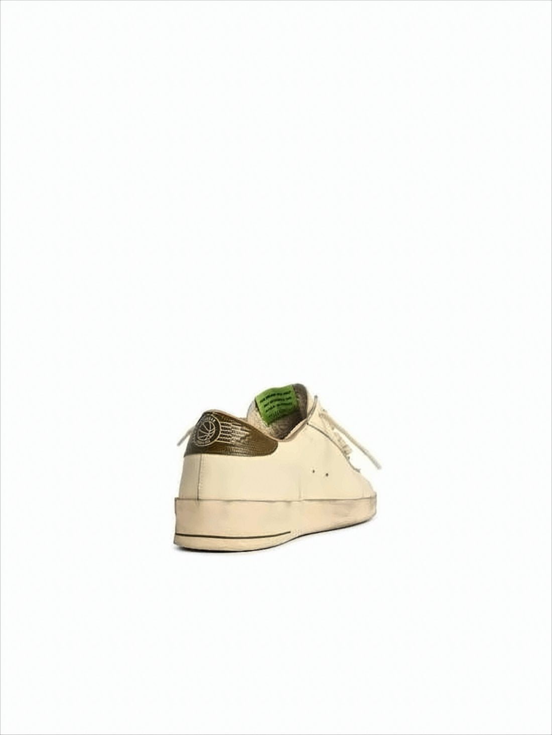 Beige Leather Low-Top Sneakers