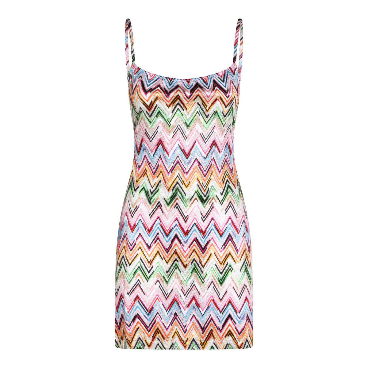 Playful Zigzag Pattern Fitted Mini Dress