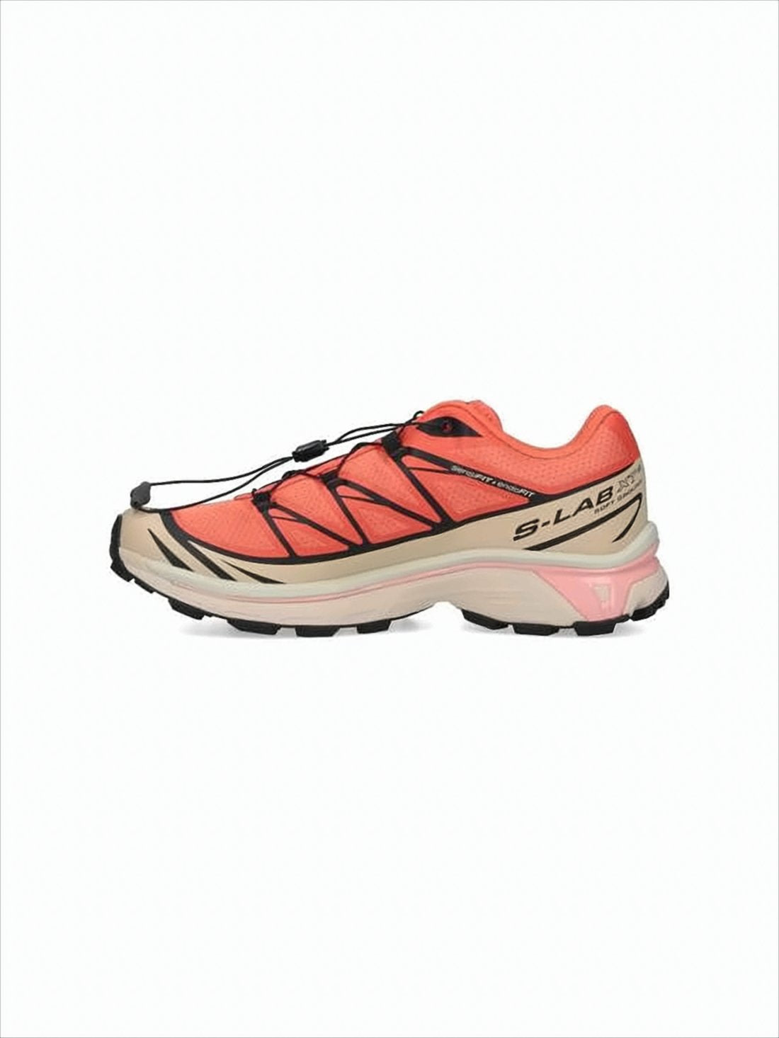 Vibrant Coral Textile Sneakers with Quick-Lace System