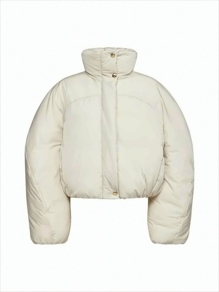 Cropped Puffer Jacket with Oversized Silhouette