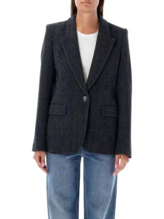 Tailored Grey Wool Blazer with Structured Silhouette