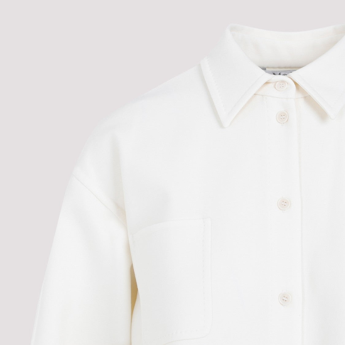 Tirolo White Virgin Wool Shirt Jacket