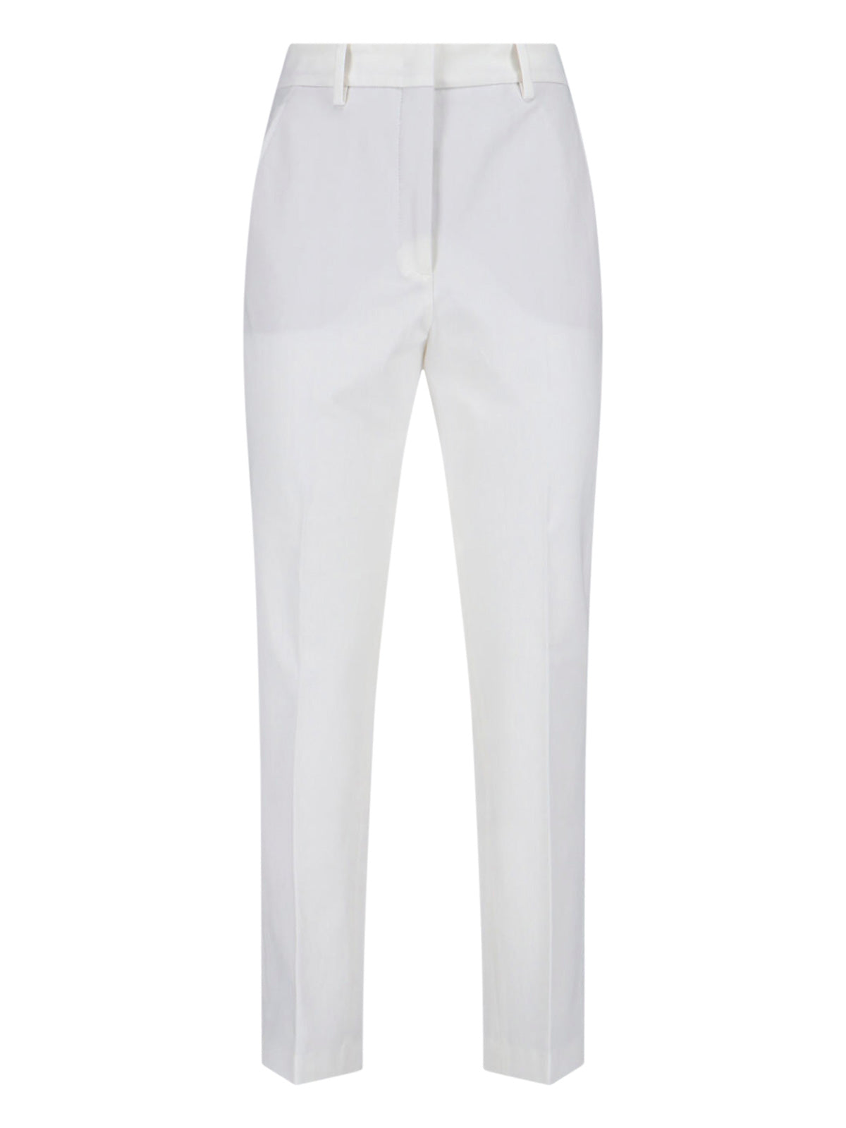 White Straight Leg Cotton Pants