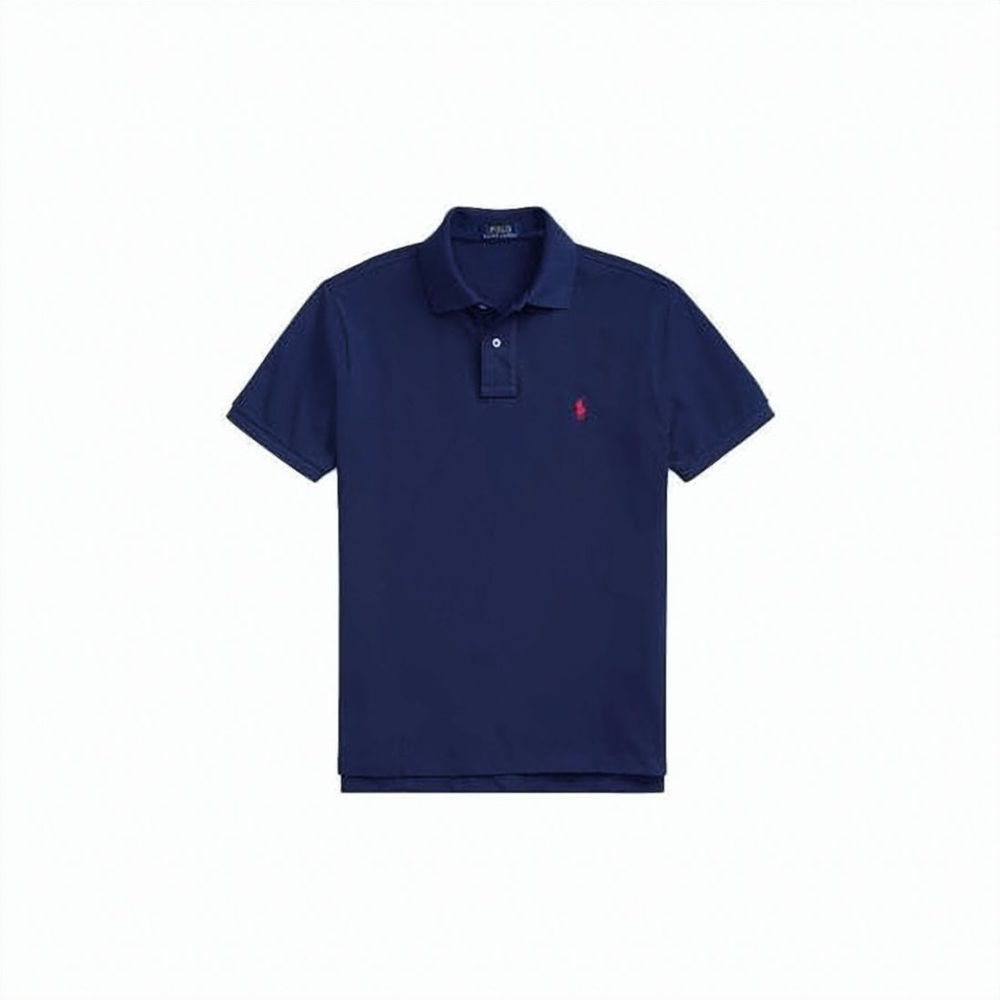 Deep Blue Polo Shirt With Traditional Collar