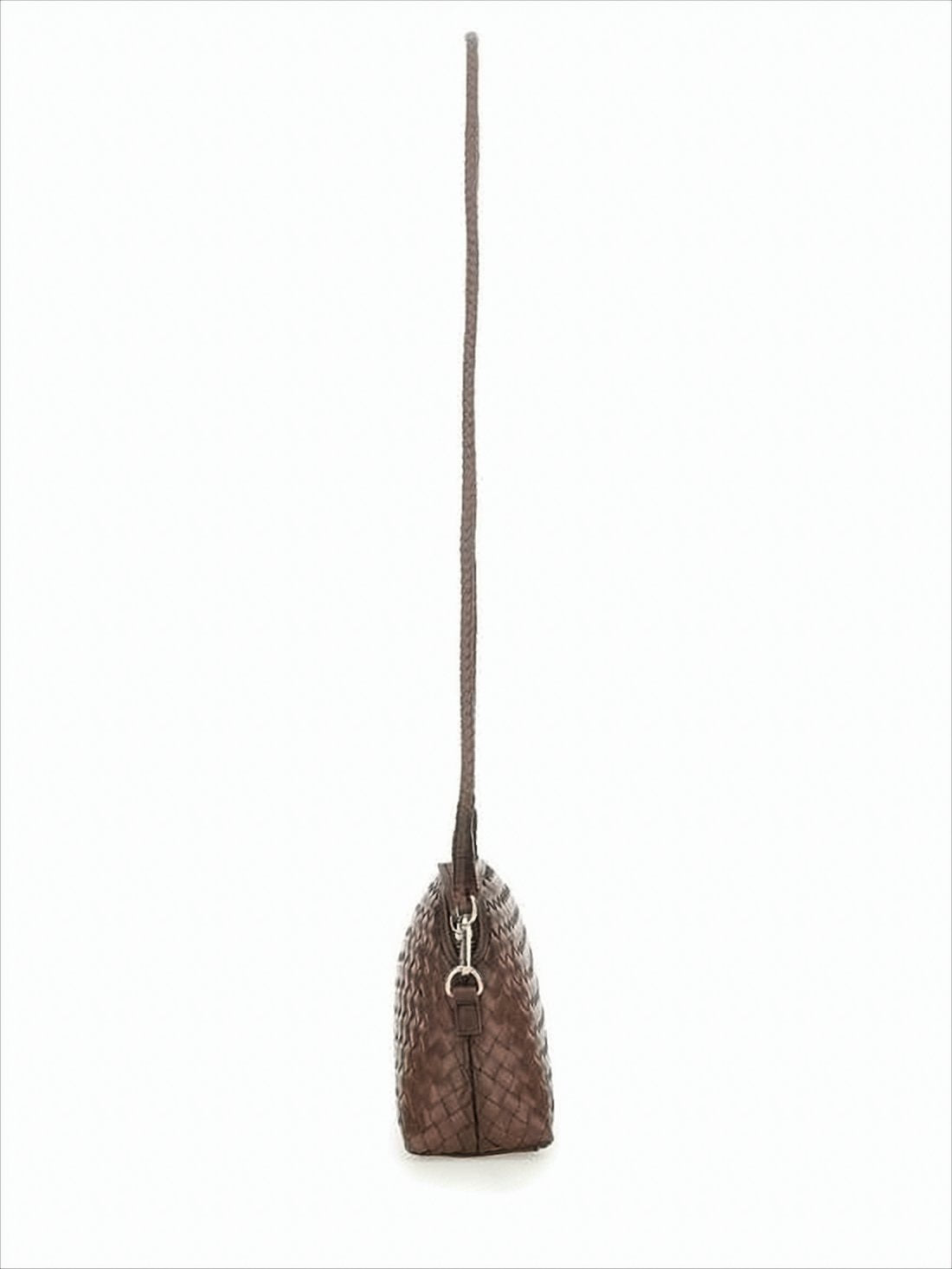 Buffalo Leather Woven Crossbody Bag