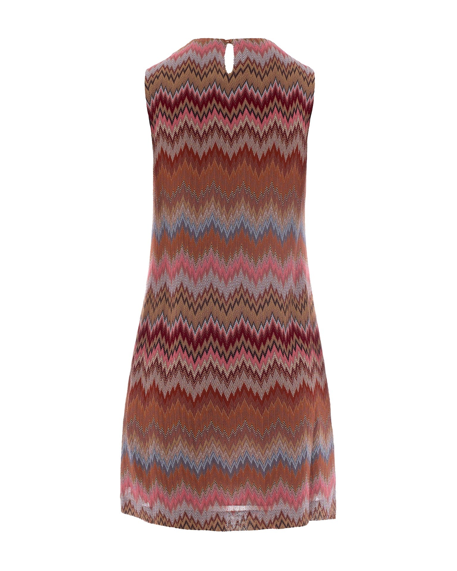 Sleeveless Chevron Viscose Mini Dress
