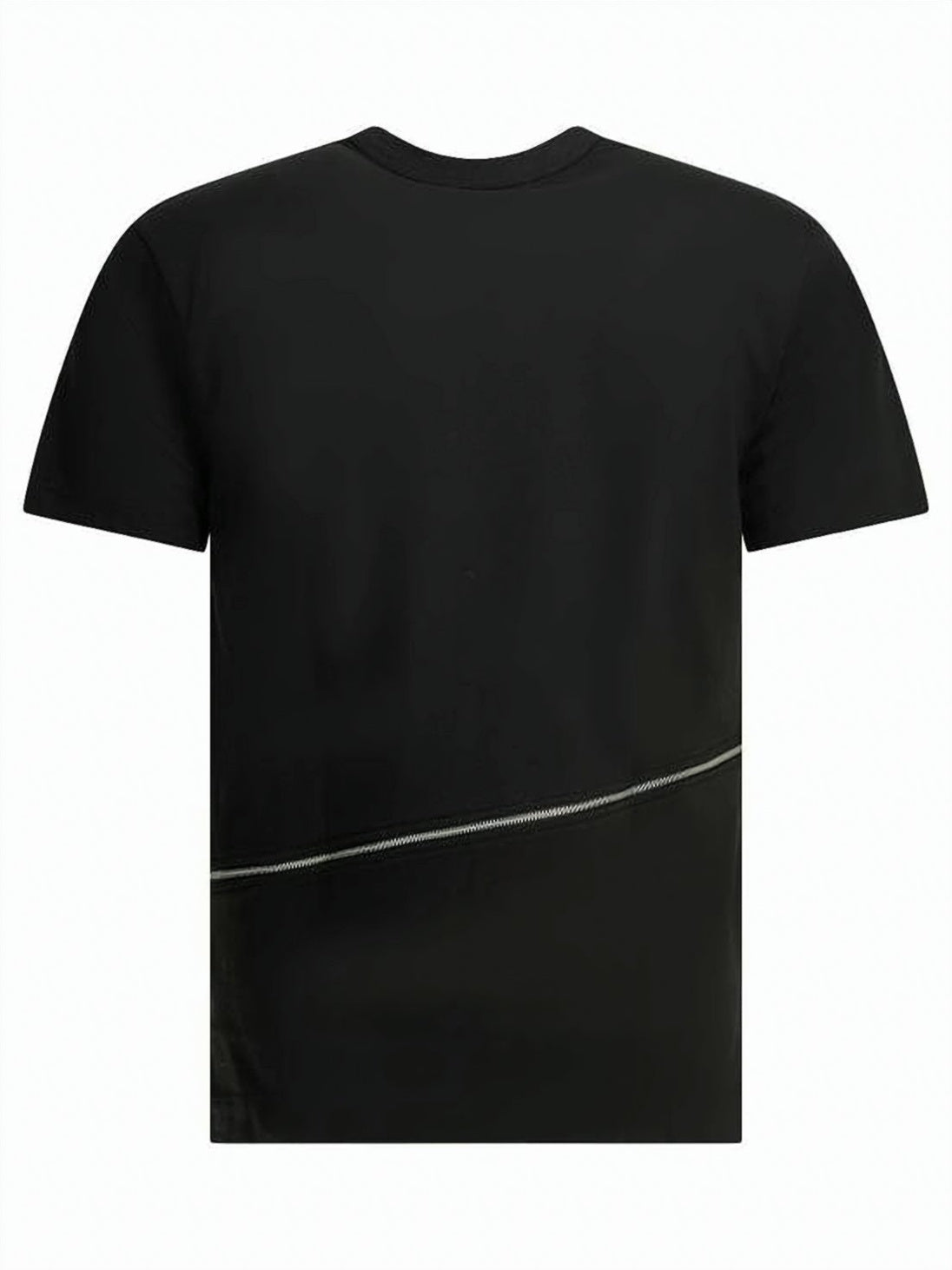 Short-Sleeve T-Shirt with Diagonal Zipper Detail