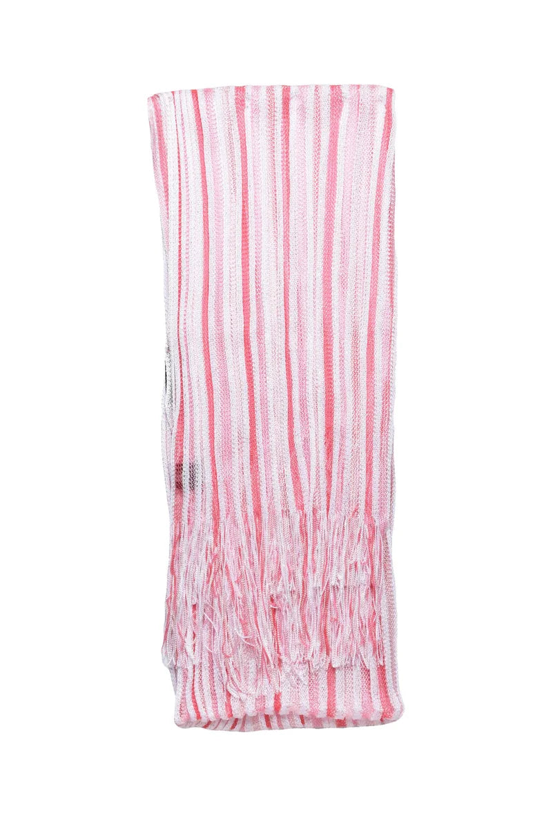 Polyamide Viscose Scarf - White/Pink