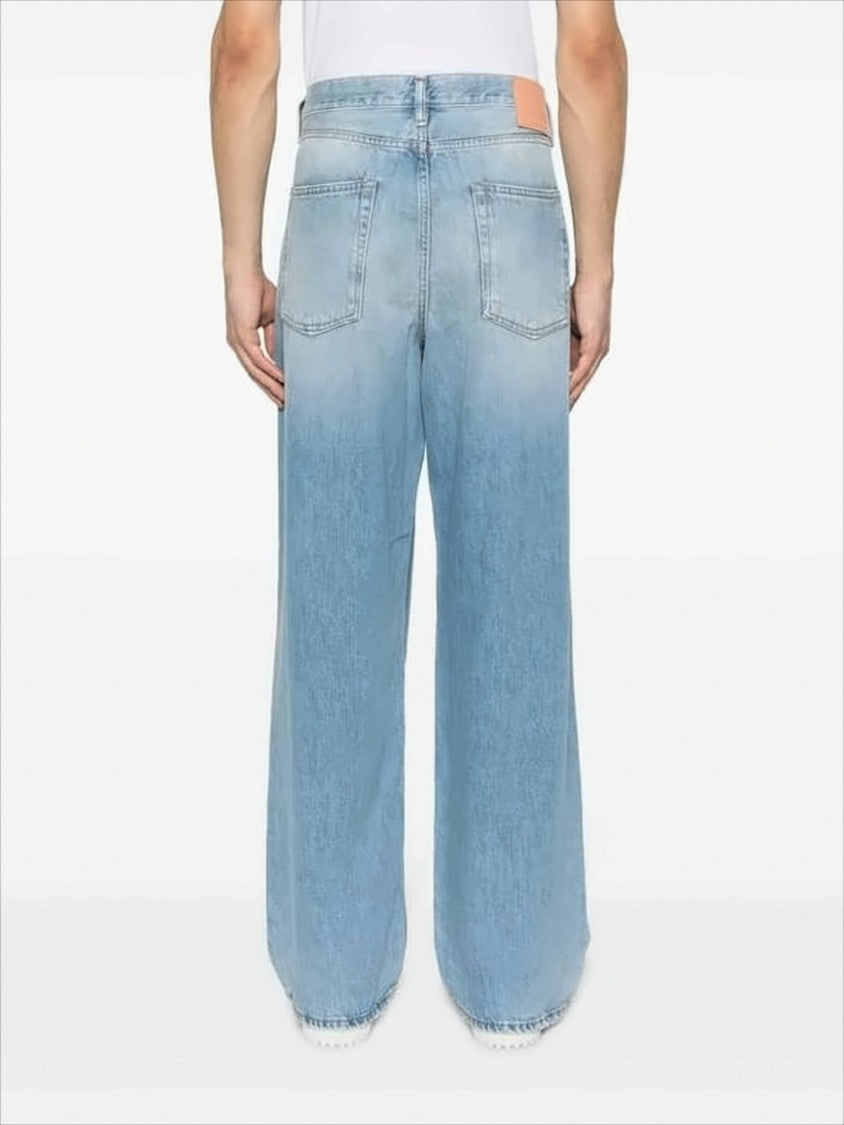 Wide-Leg Denim Pants with Classic Five-Pocket Design