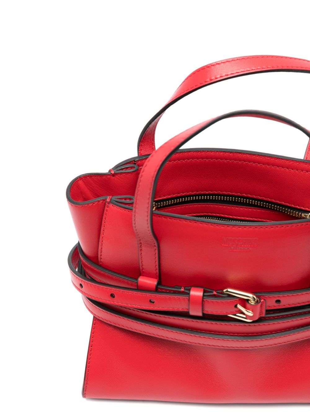 Structured Red Calf Leather Handbag