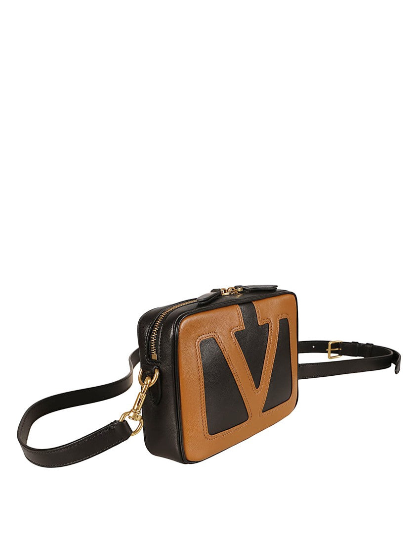 Rectangular Lambskin Bag With Prominent Logo