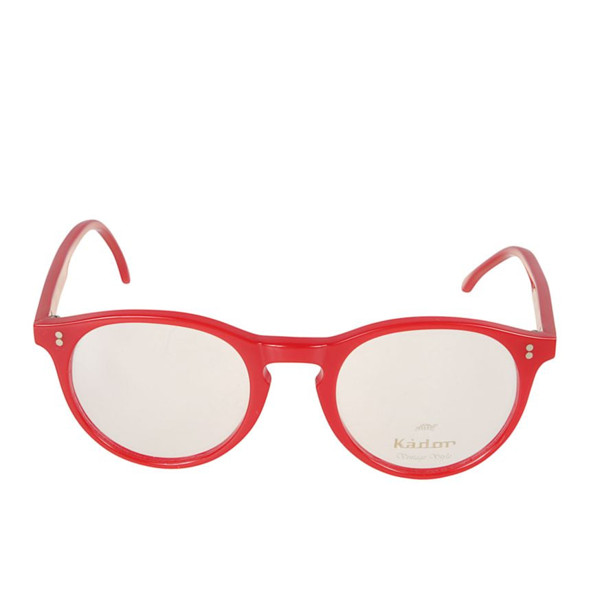 Chyli Bold Round Frame Red Eyeglasses with Glossy Finish