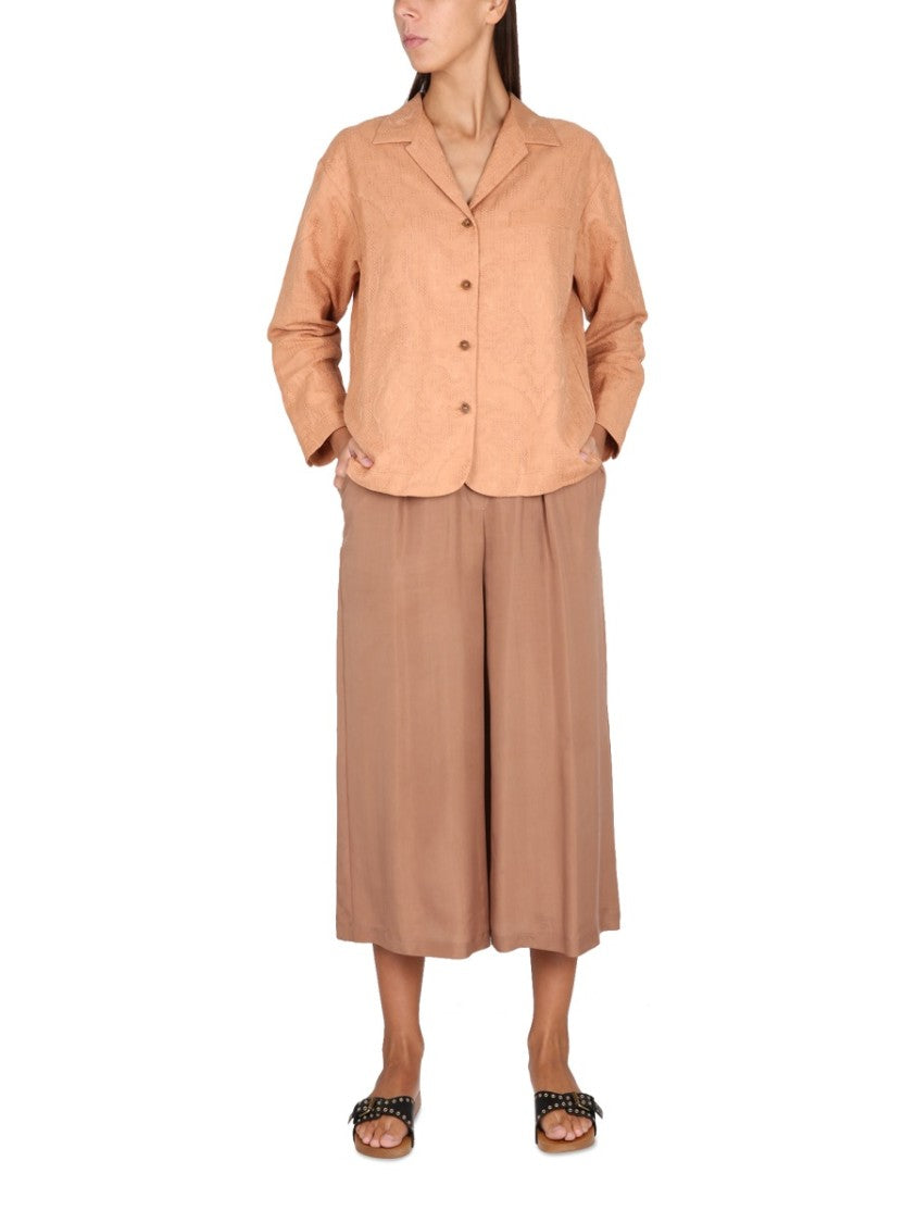Ajoure' Jacket With Notched Lapels And Button Closure